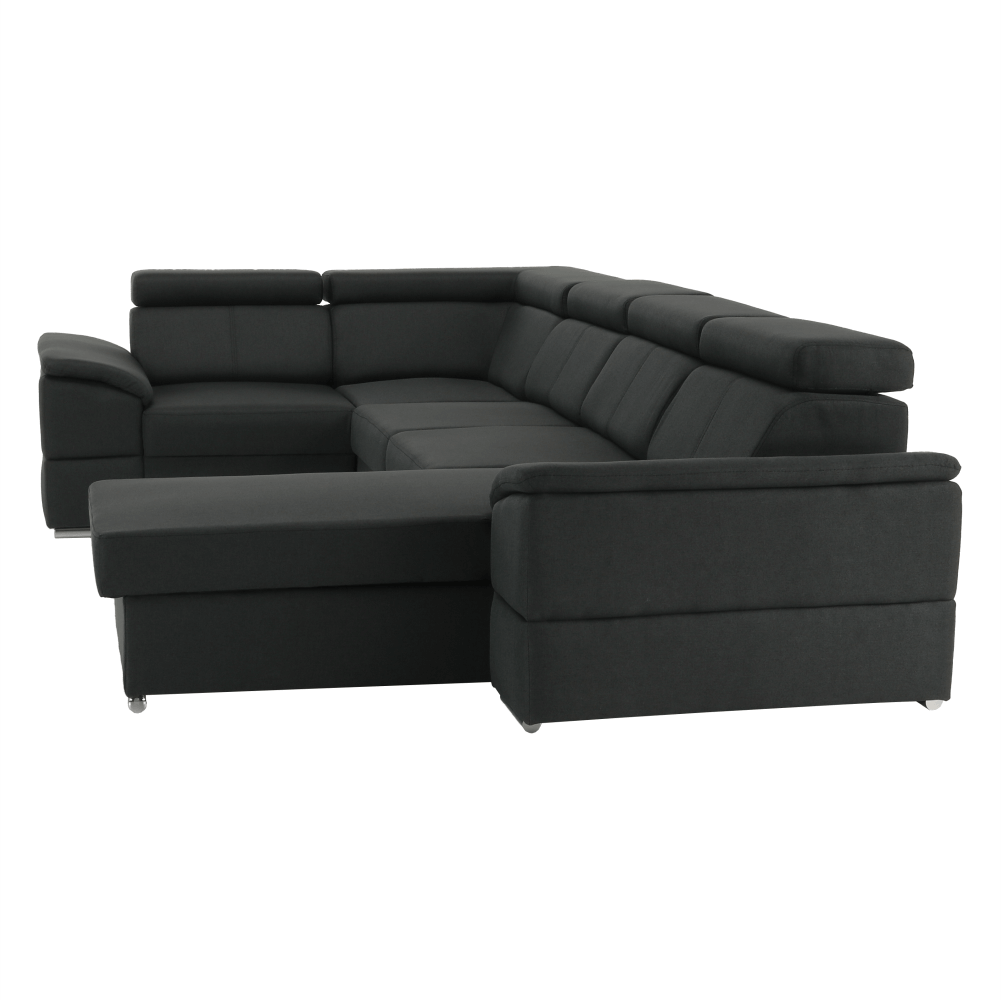 Ülőgarnitúra, sötétszürke, jobbos kivitel, SEGORIA ROH U