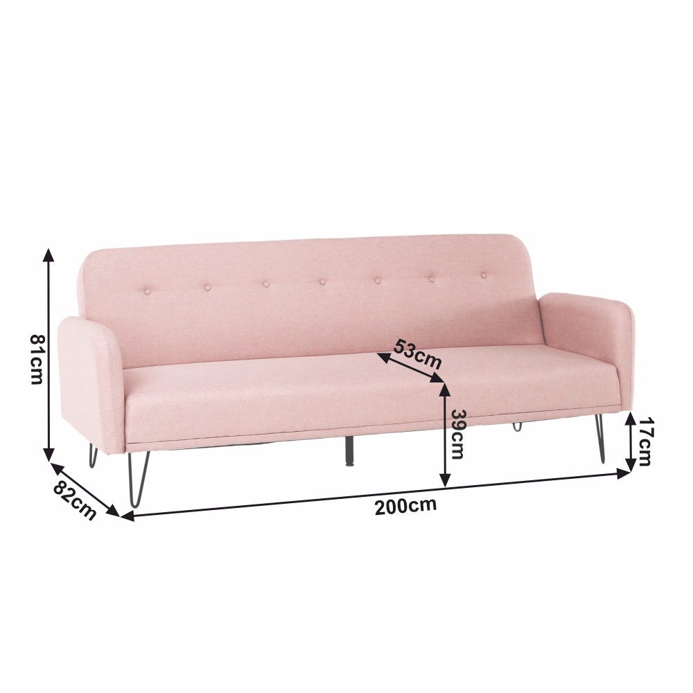 Canapea extensibilă, roz învechit, PULSA
