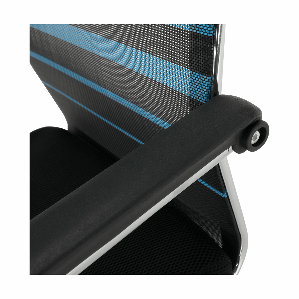 Tárgyalószék, kék/fekete, szövet, ESIN