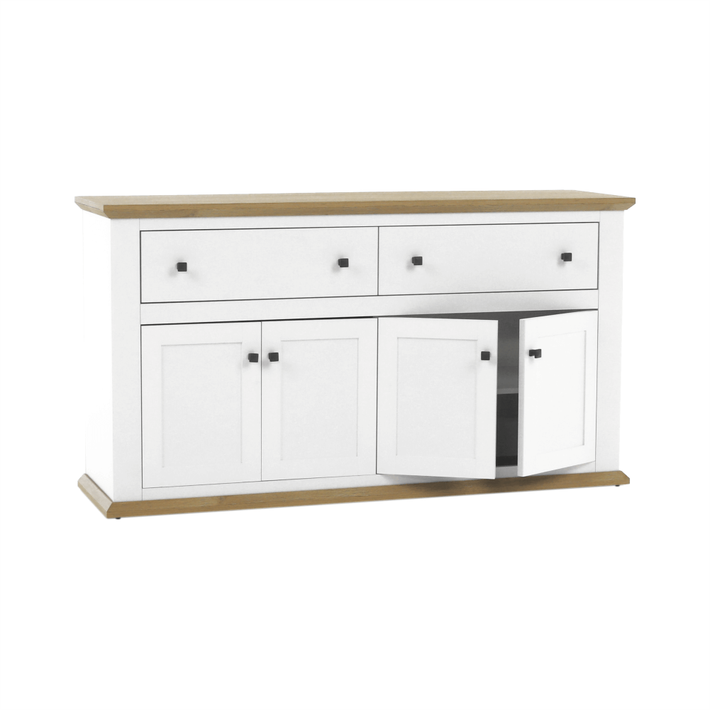Komoda MZ10, biela/dub grand, LEON