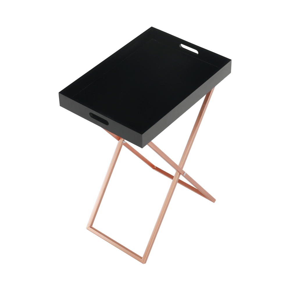 Servírovací stolek, černá/měď, MASINO