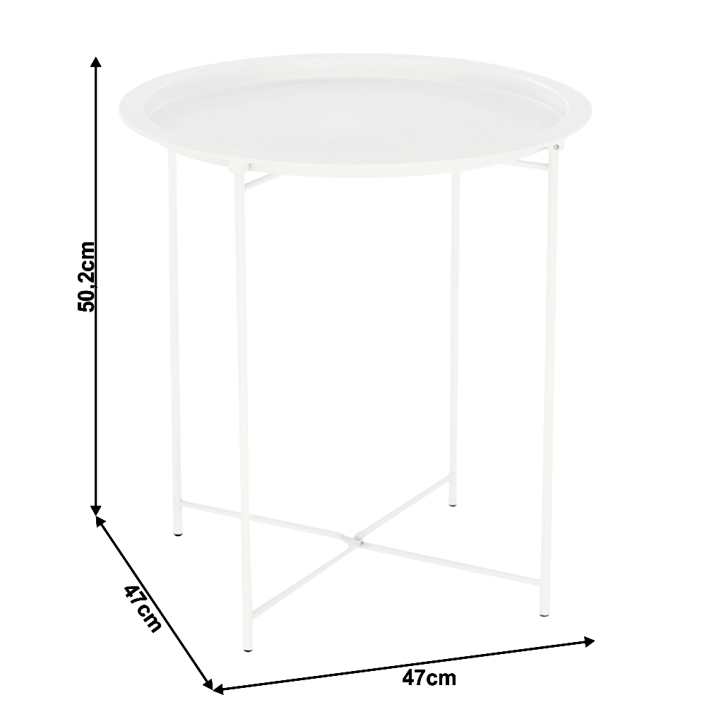 Příruční stolek s odnímatelnou tácem, bílá, RENDER