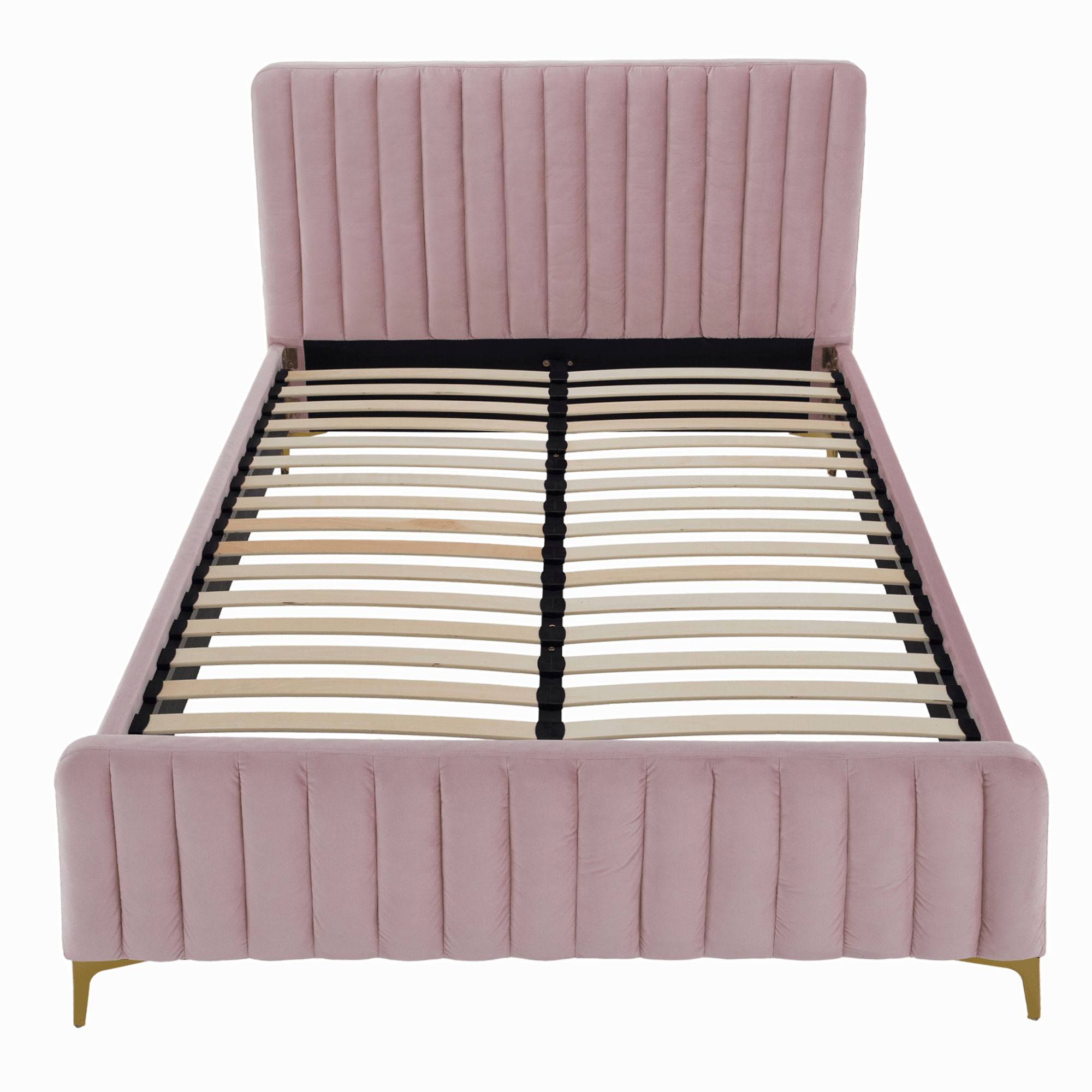 Posteľ, ružová/gold chróm zlatý matný, 180x200, KAISA