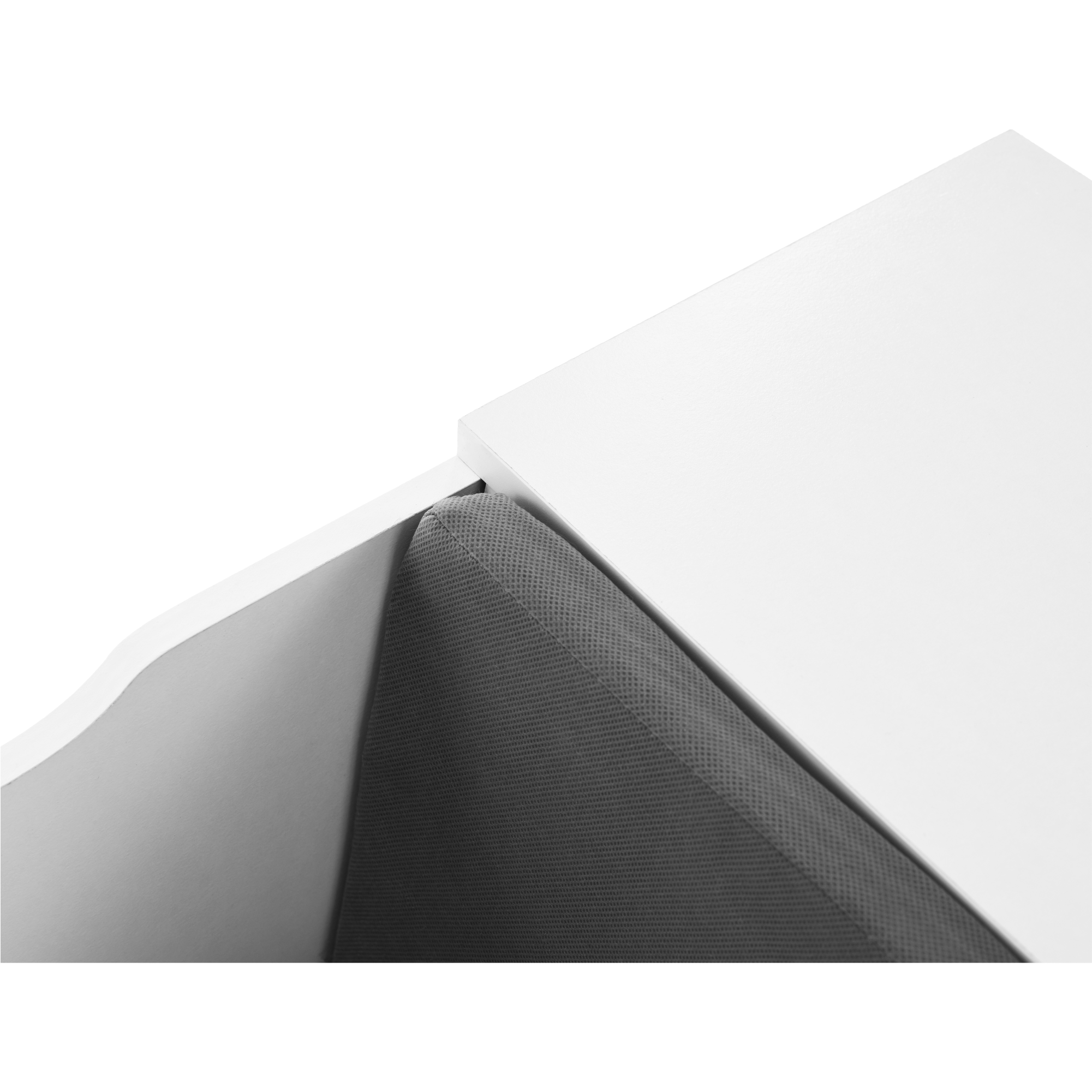 Gyerekkönyvtár ülőhellyel, fehér/szürke, FERIA