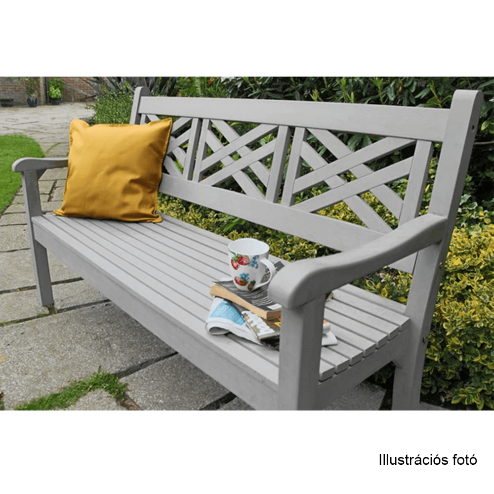 Fából készült kerti pad, szürke, 150 cm, FABLA