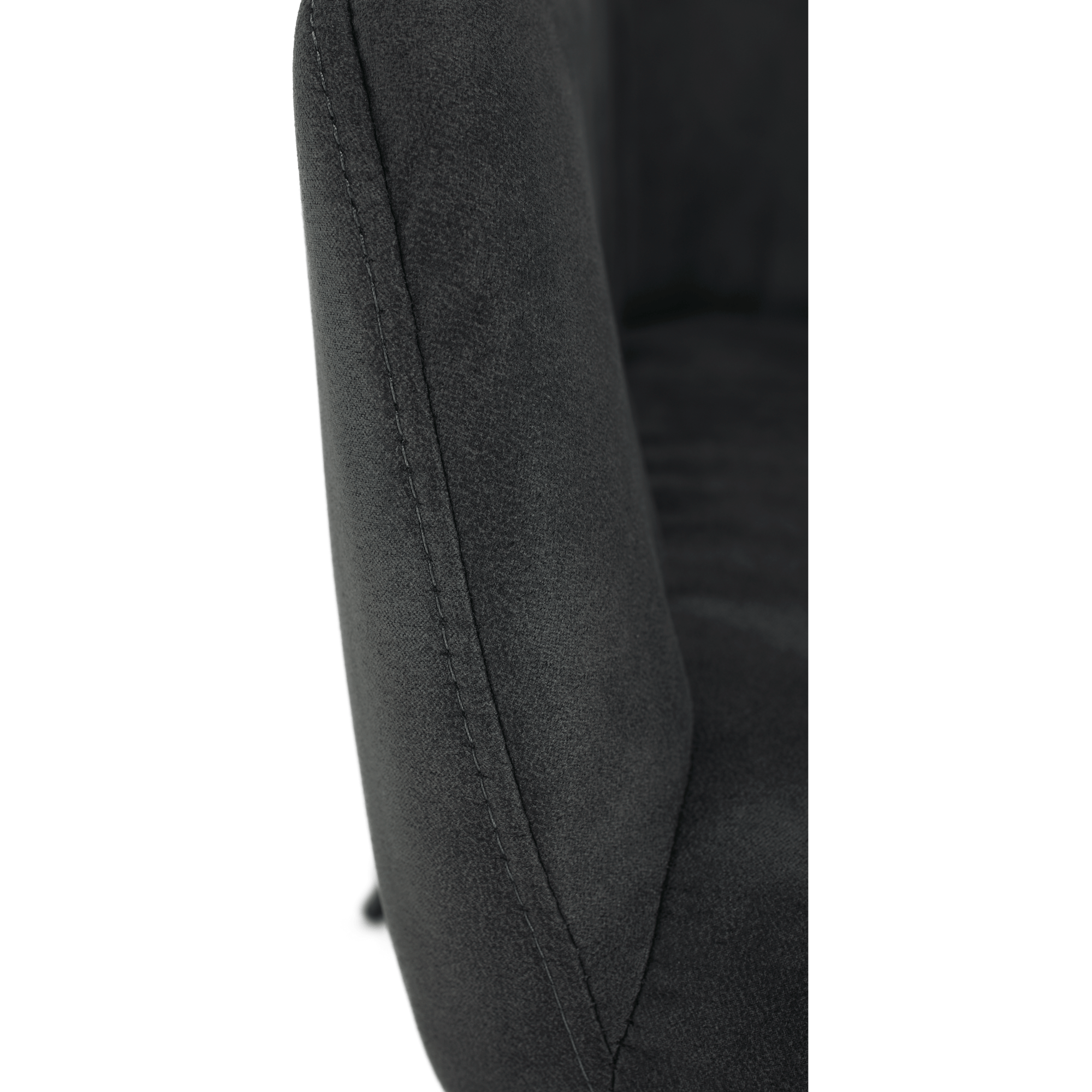 Fotoliu design ţesătură din piele periată gri / negru LACEY