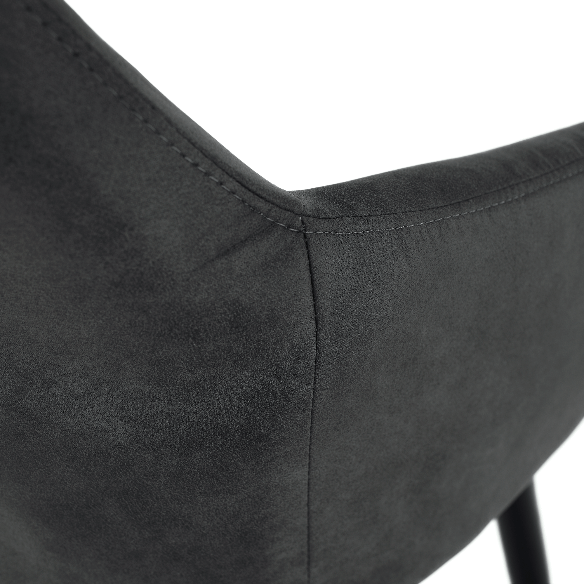 Fotoliu design ţesătură din piele periată gri / negru LACEY