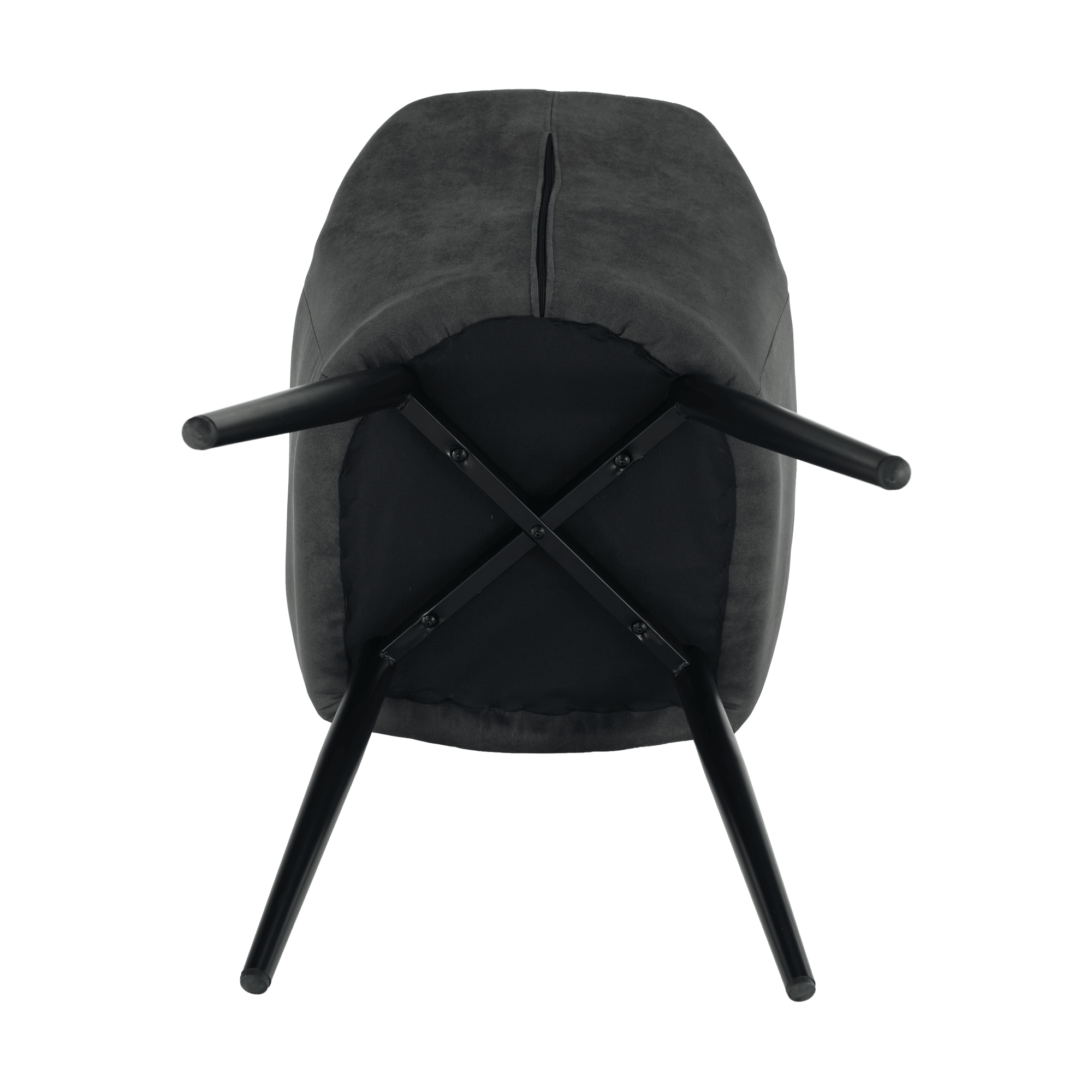 Fotoliu design ţesătură din piele periată gri / negru LACEY