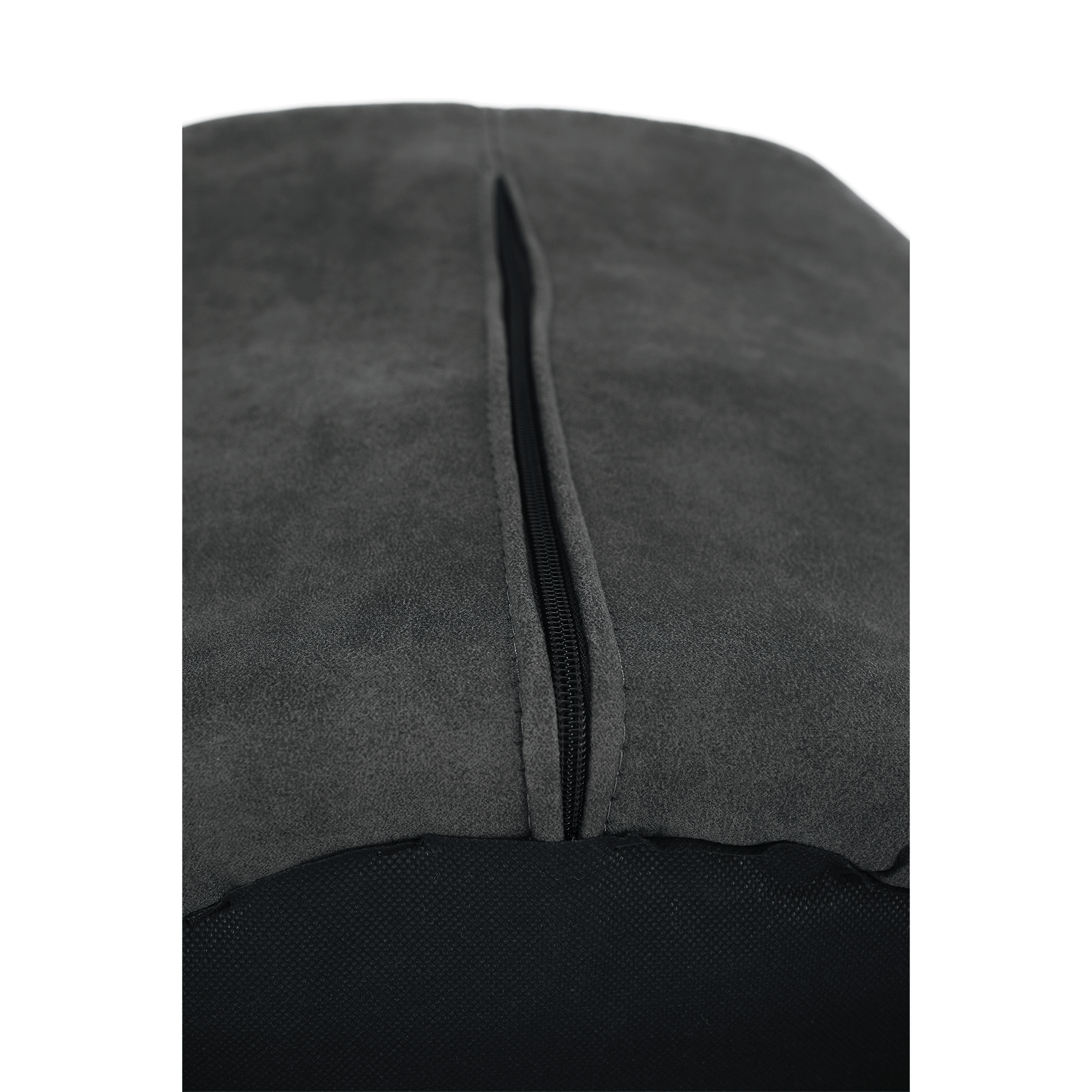 Fotoliu design ţesătură din piele periată gri / negru LACEY