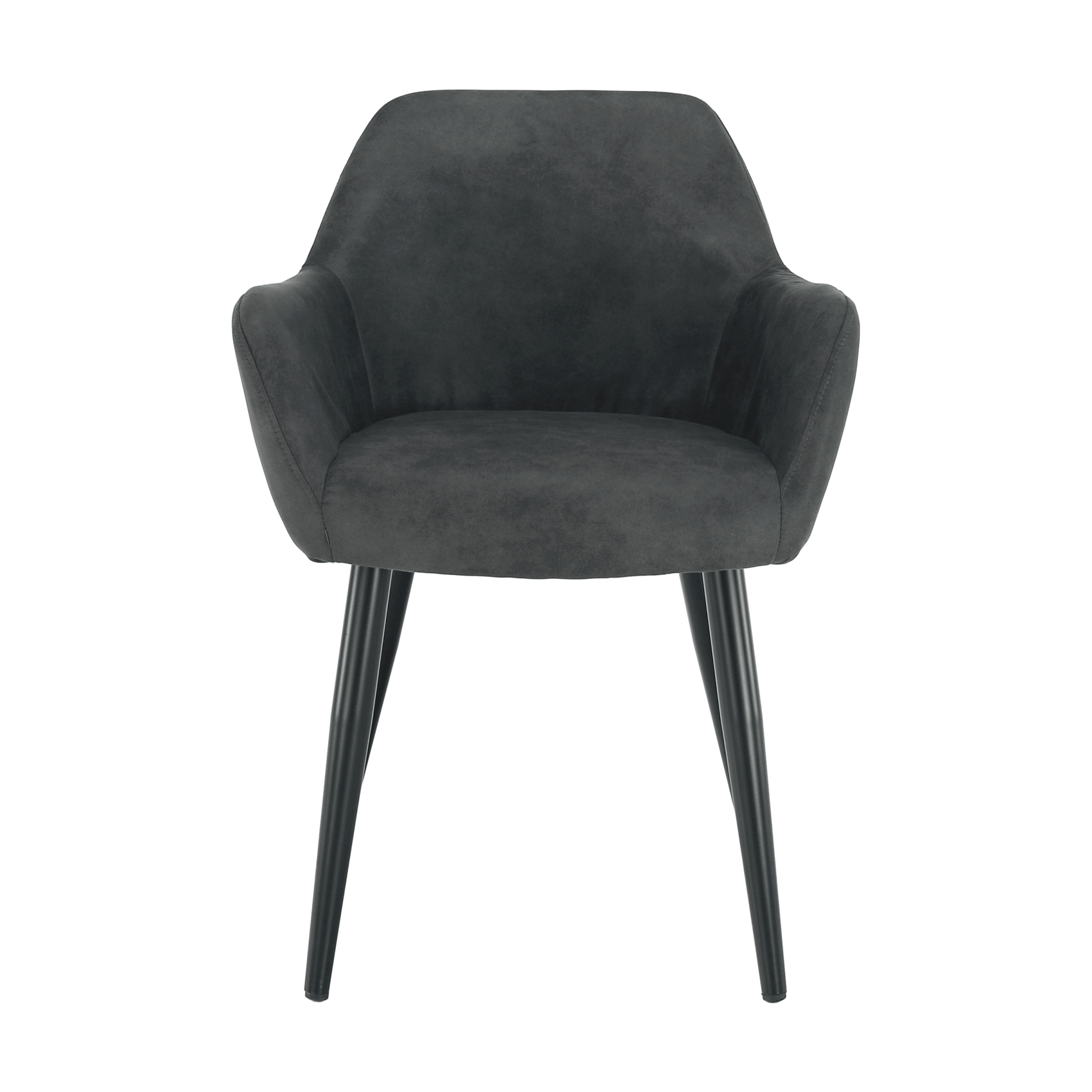 Fotoliu design ţesătură din piele periată gri / negru LACEY