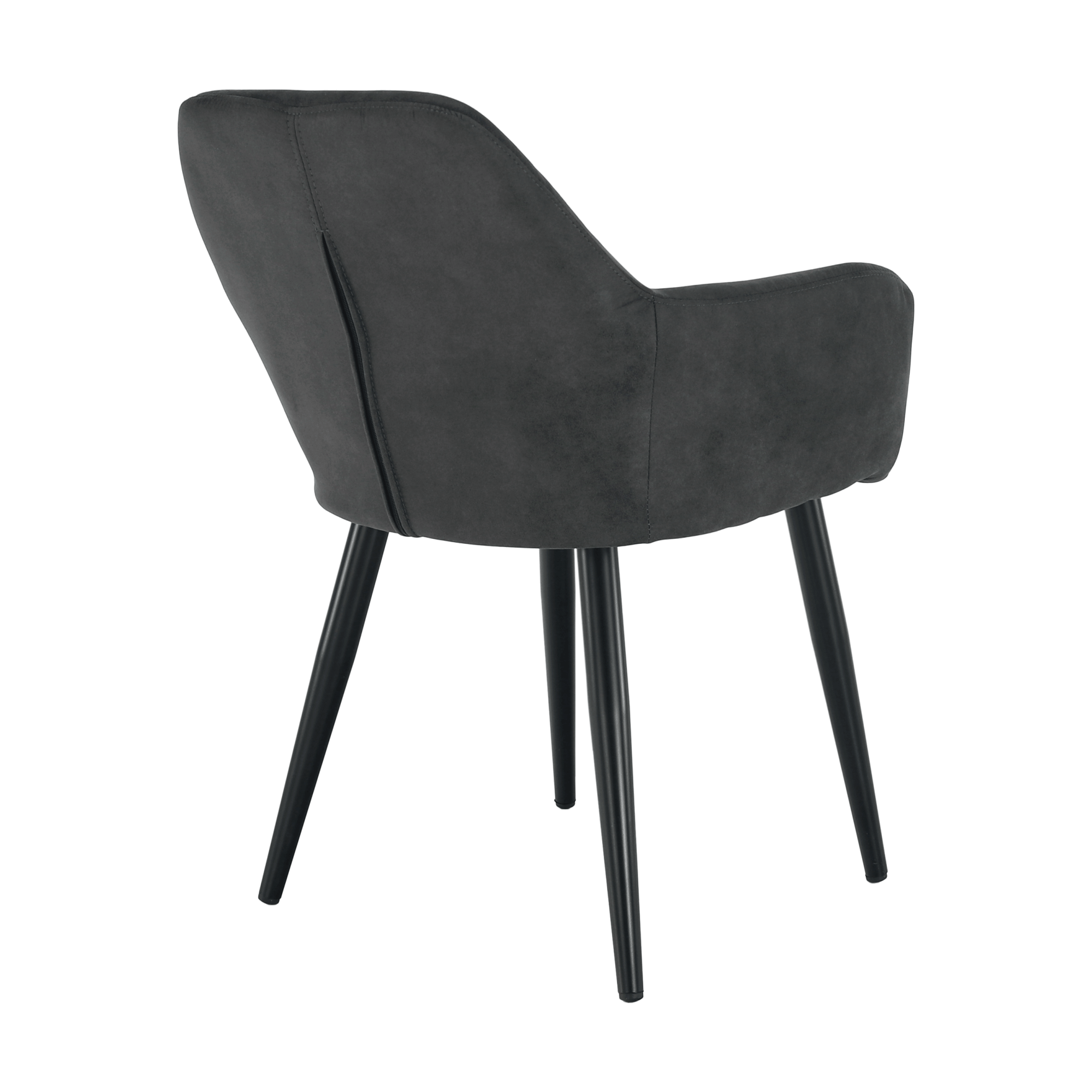 Fotoliu design ţesătură din piele periată gri / negru LACEY