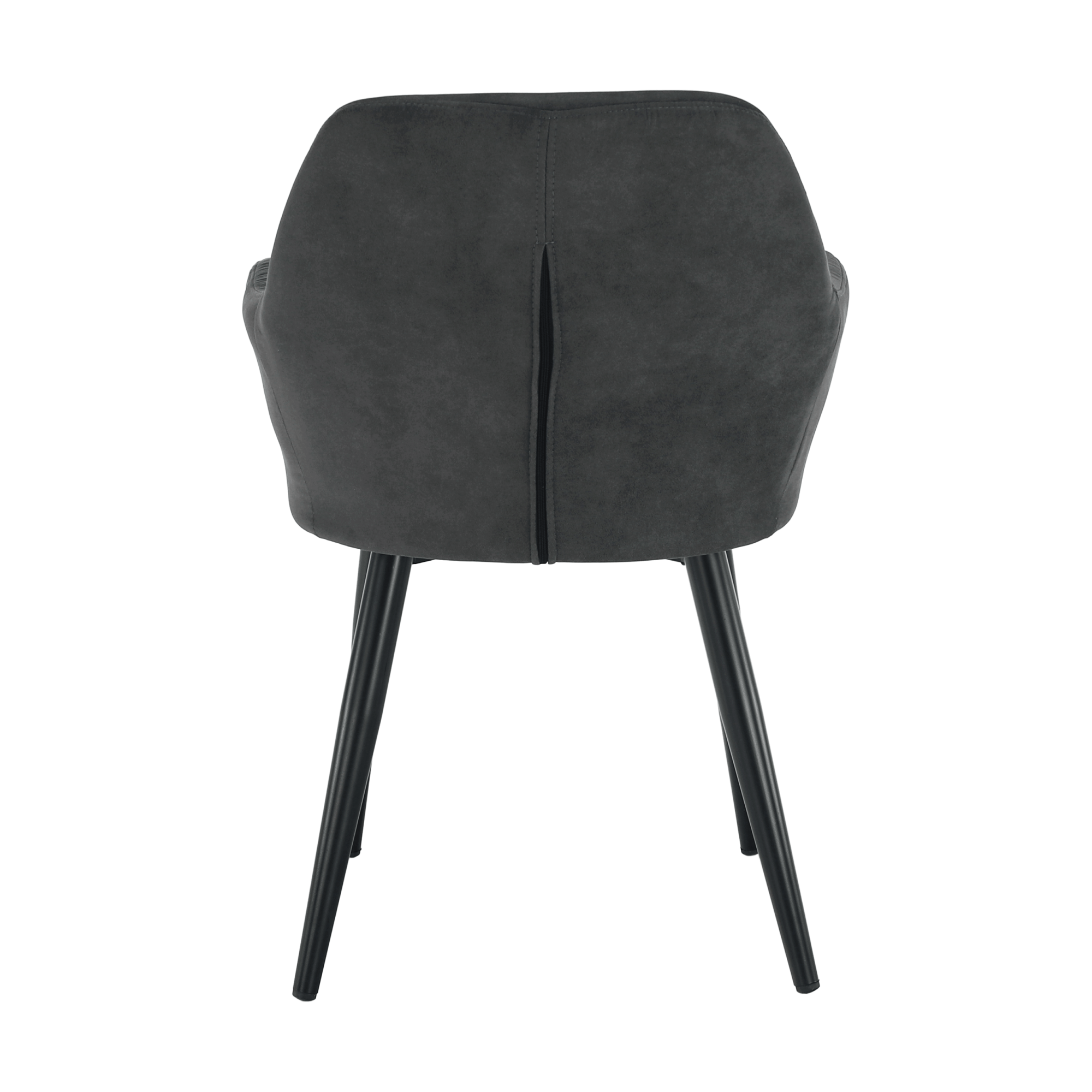 Fotoliu design ţesătură din piele periată gri / negru LACEY