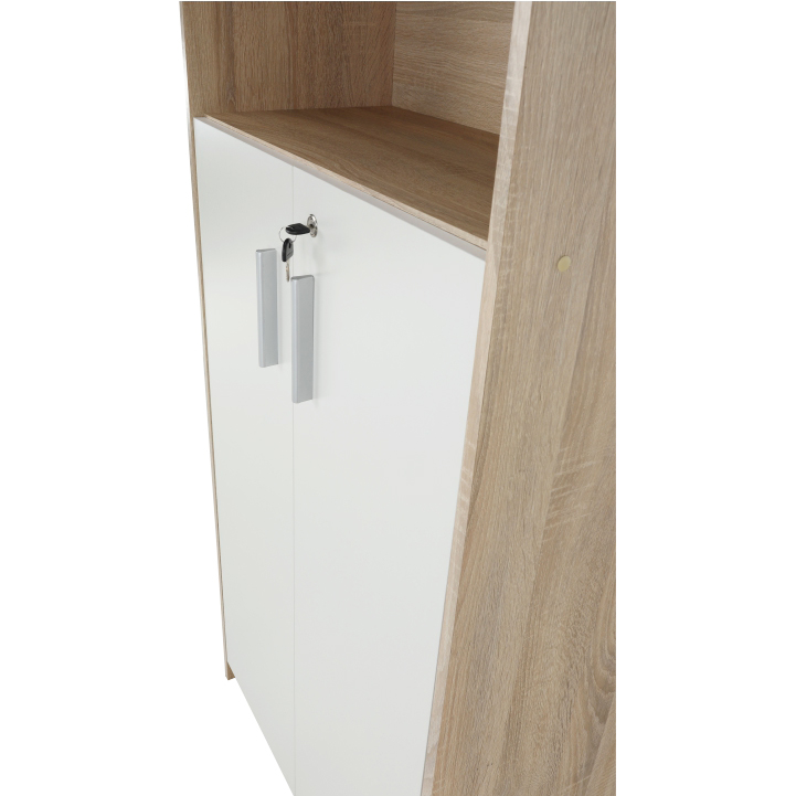 Regál so skrinkou, dub sonoma/biela, JOHAN 2 NEW 10