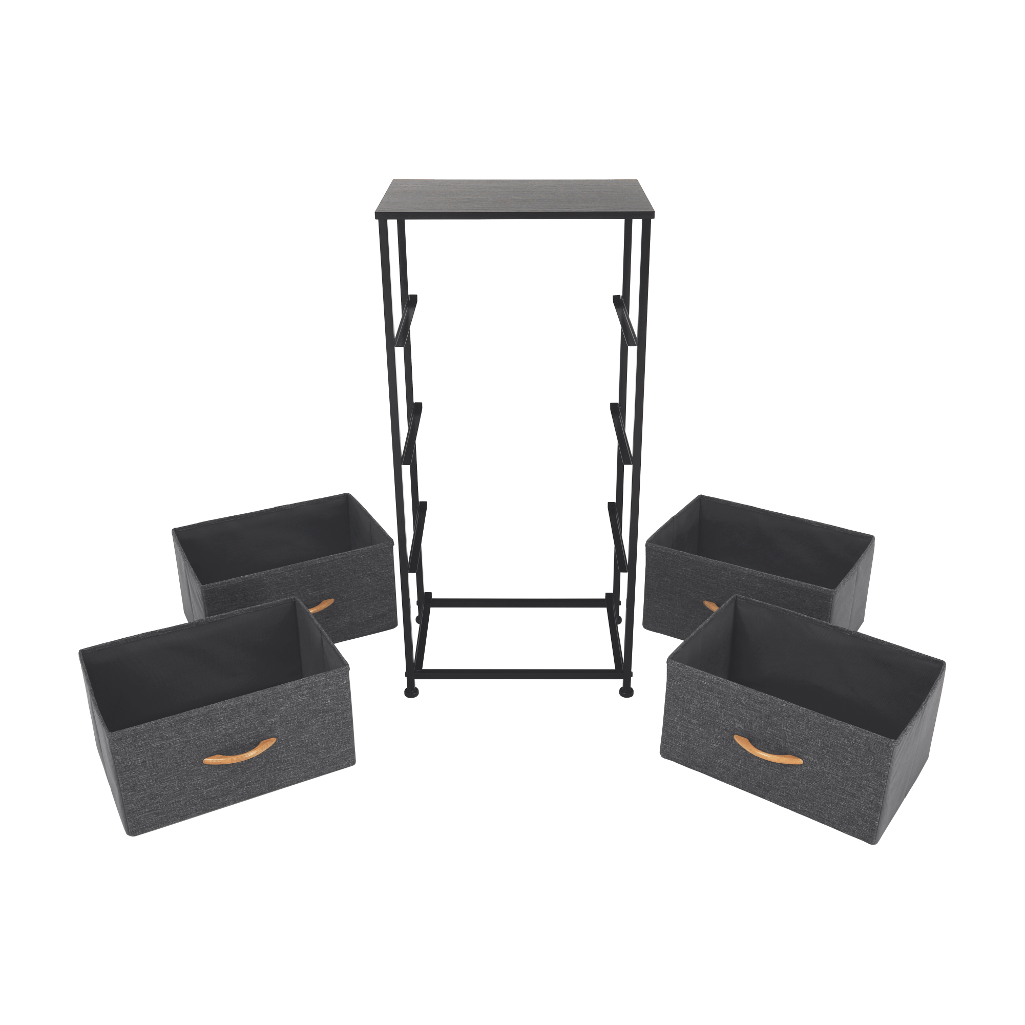 Komód szövet fiókokkal, fekete/sötétszürke, PALMERA TYP 2 Komód szövet fiókokkal, fekete/sötétszürke, PALMERA TYP 2