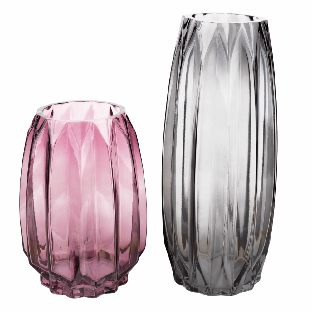 Két darabos váza készlet, szürke/rózsaszín, ELYSES TYP 1