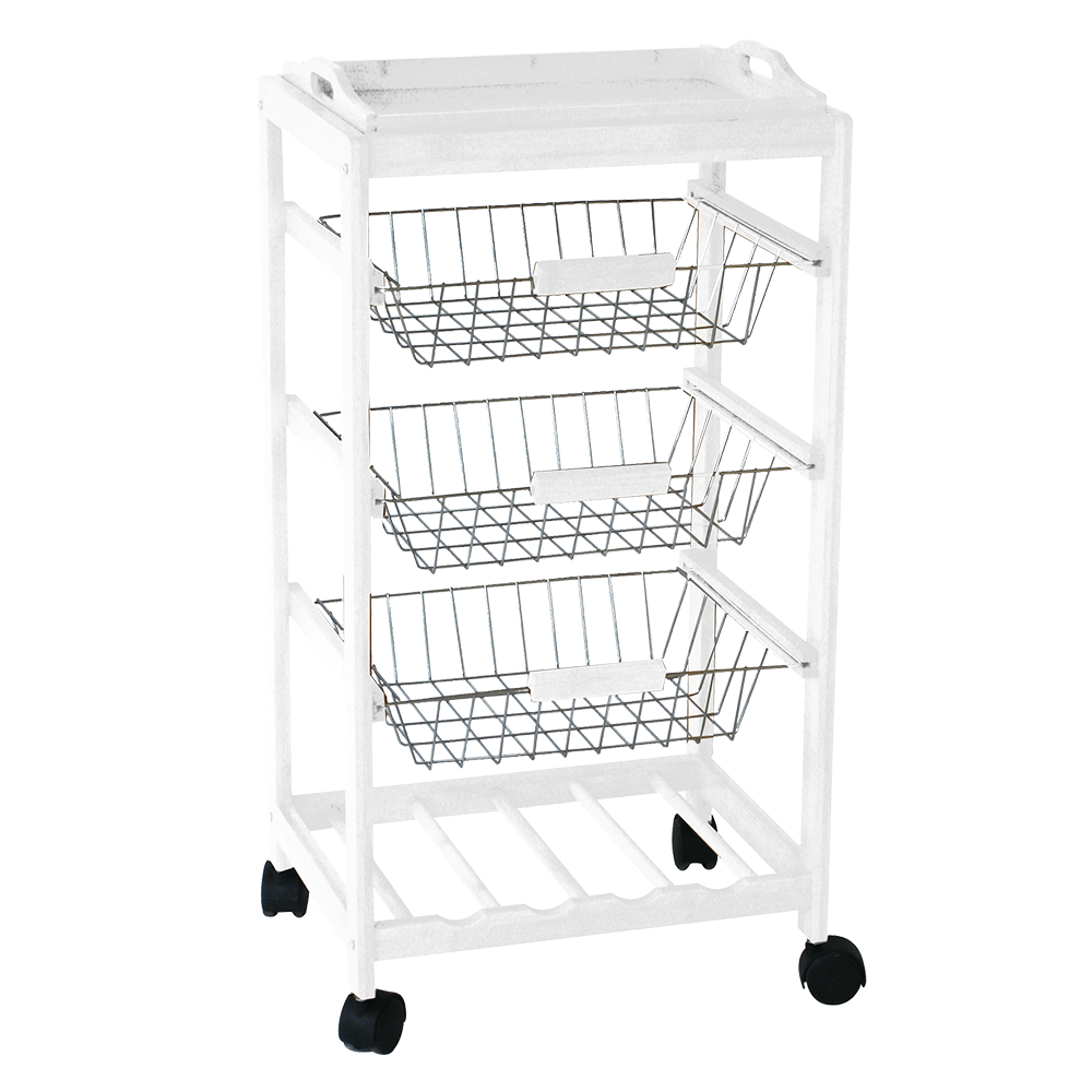 Servírovací stolek, bílá, HURIT