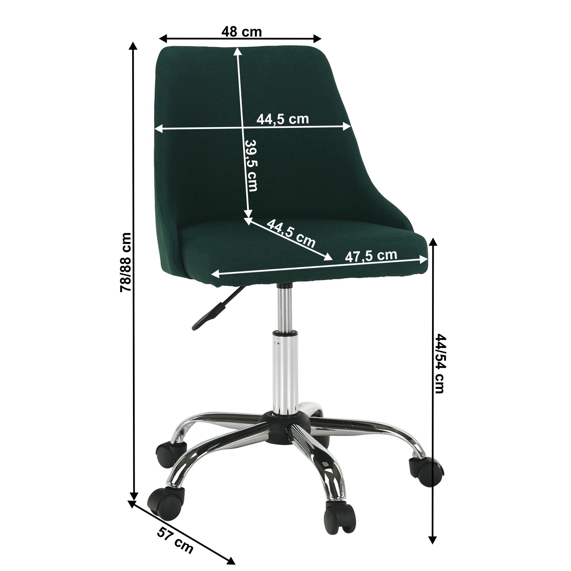 Kancelářská židle, smaragdová/chrom, EDIZ