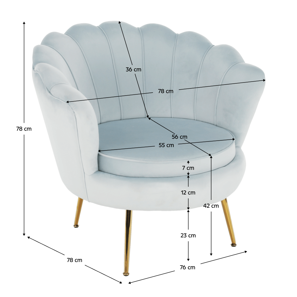 Fotel Art-deco stílusban, szürke-kék Velvet anyag/gold chróm-arany, NOBLIN