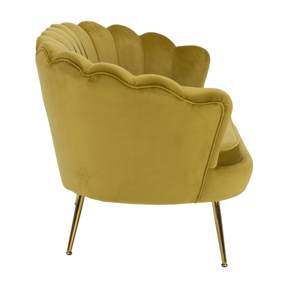 Pad Art-deco stílusban, mustár színűVelvet anyag/gold chróm-arany, NOBLIN Pad Art-deco stílusban, mustár színűVelvet anyag/gold chróm-arany, NOBLIN