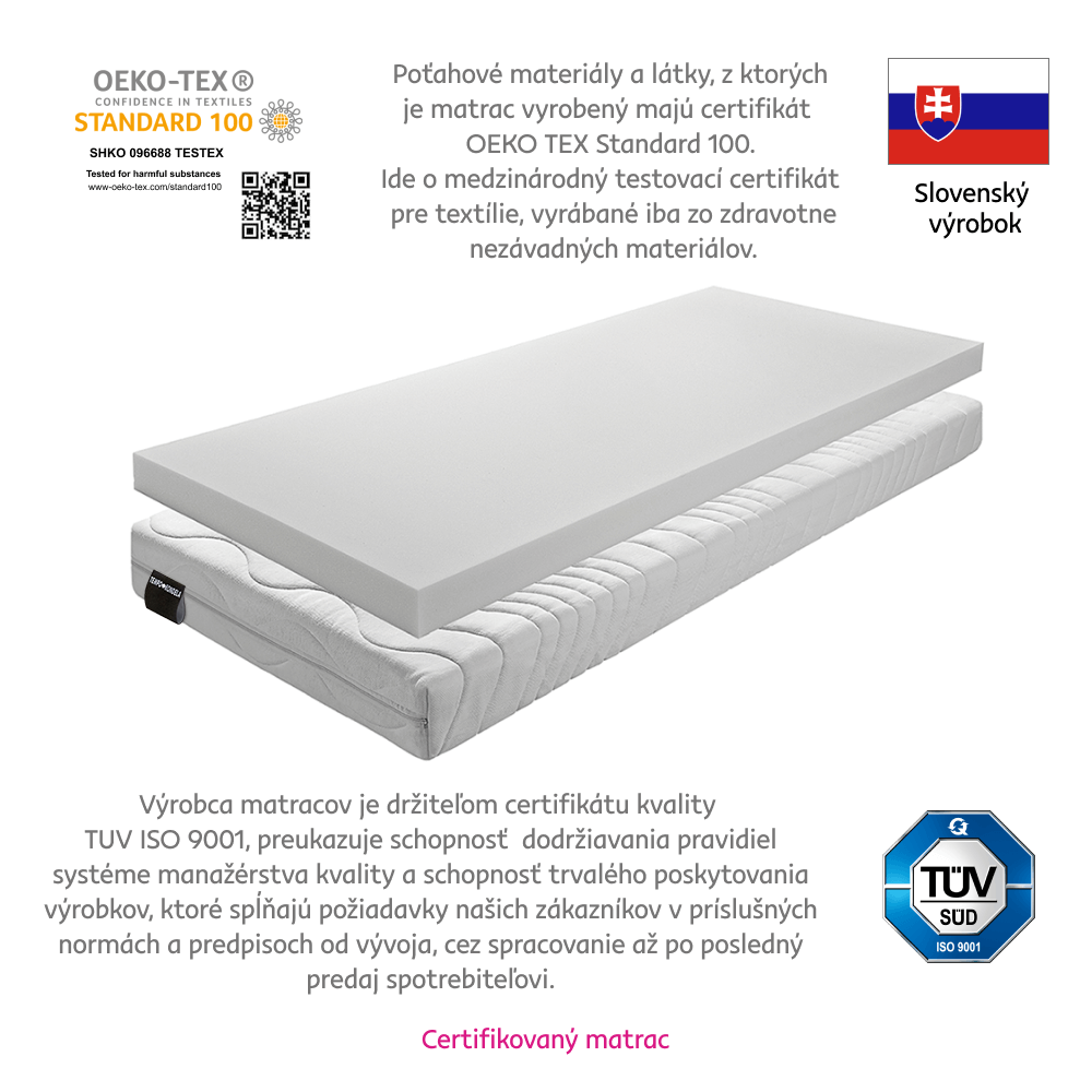 Matrac, penový, 90x170, BE ELISSE