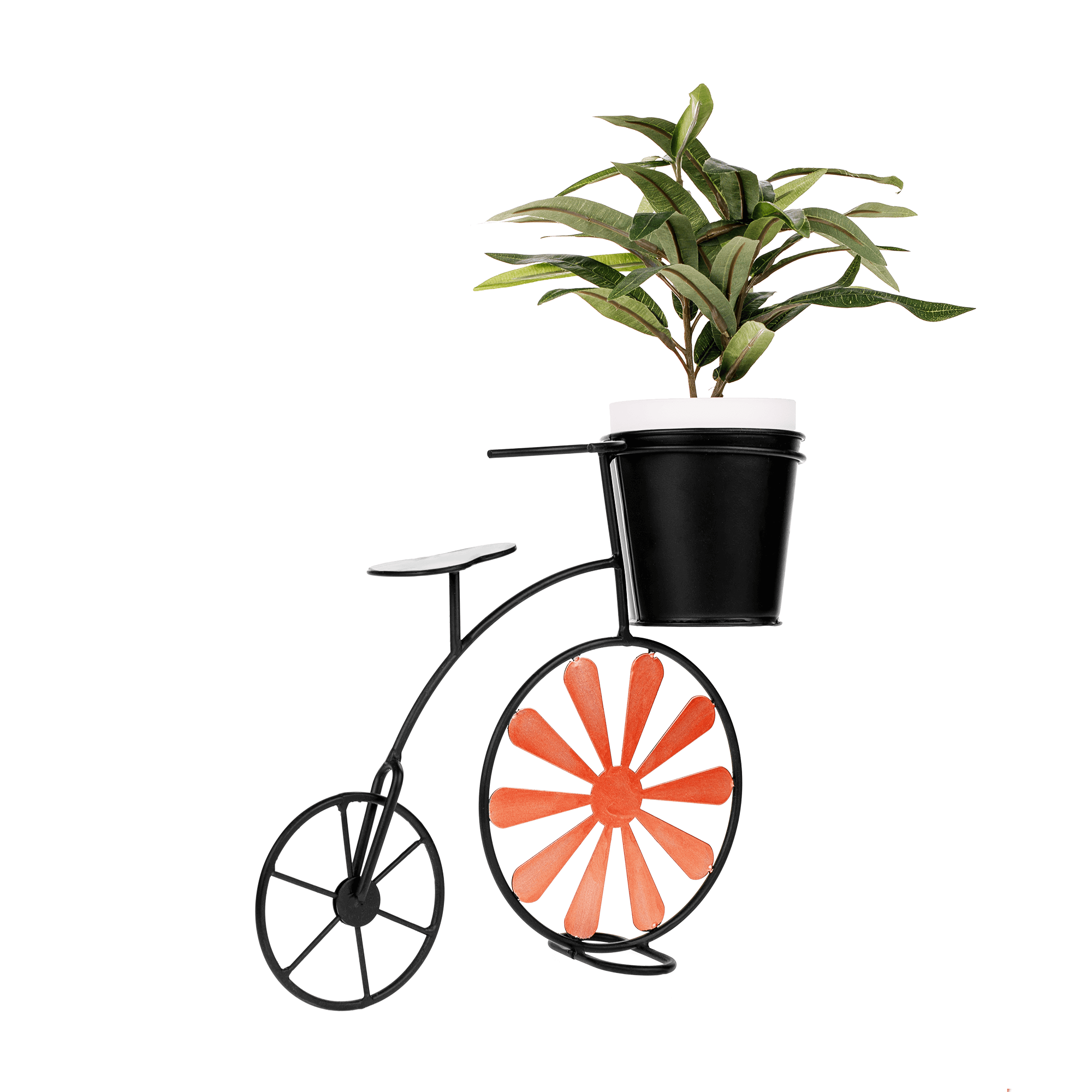 RETRO květináč ve tvaru kola, bordó / černá, SEMIL
