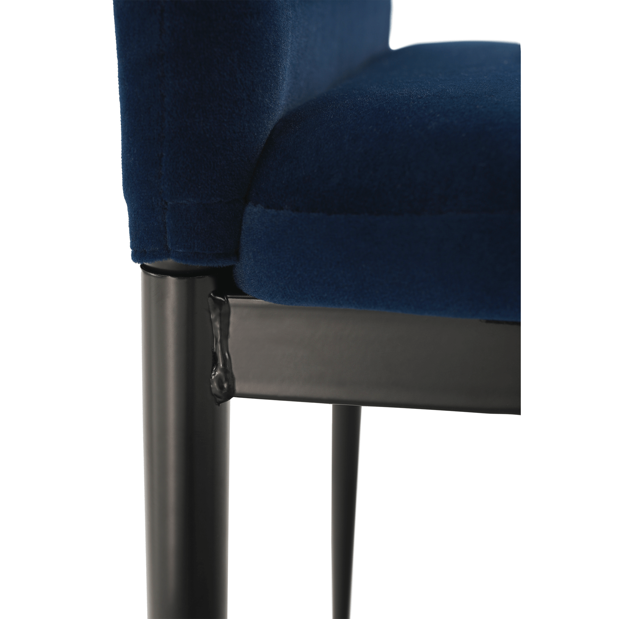 Židle, modrá, velvet látka / černý kov, COLETA NOVA