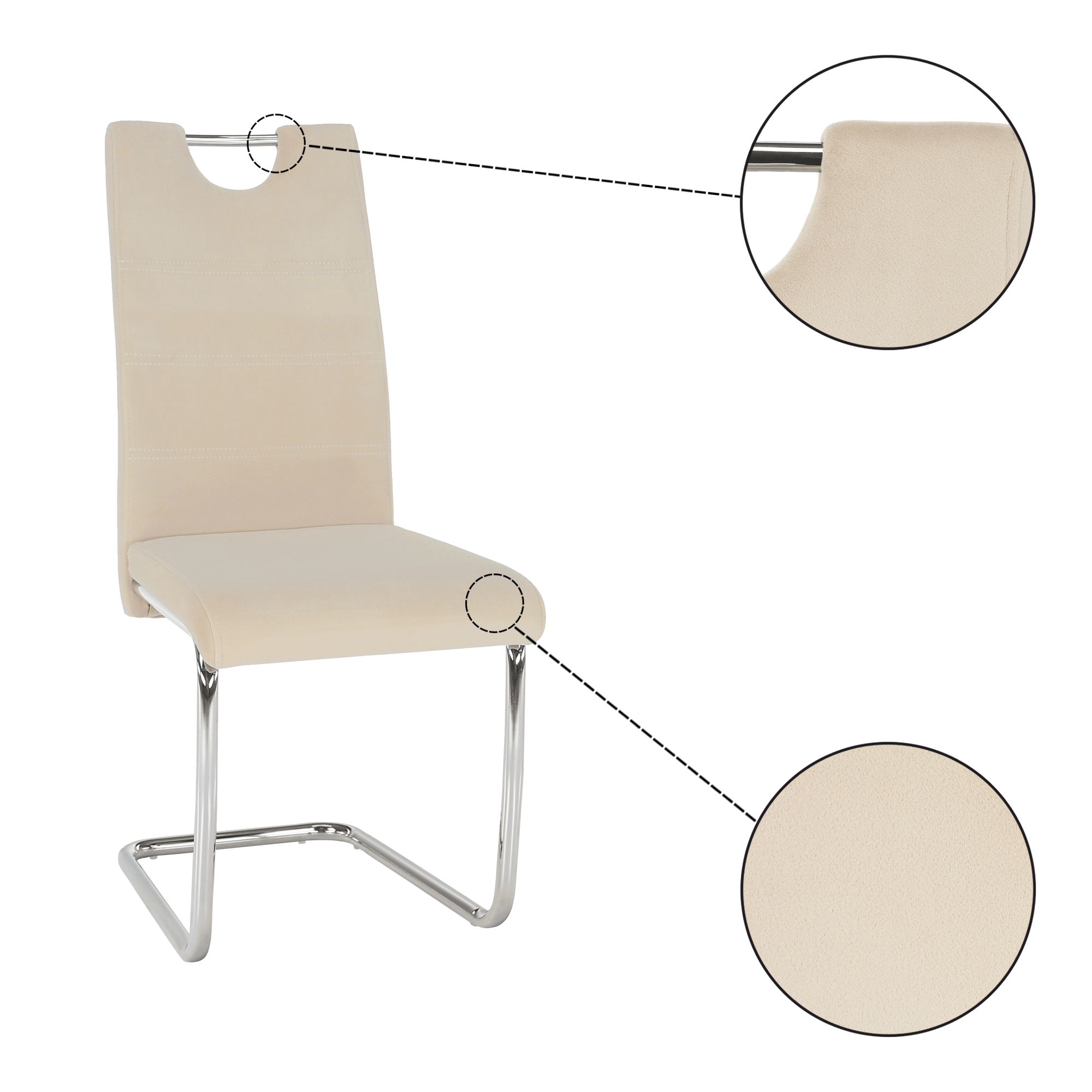 Jídelní židle, béžová Dulux Velvet látka, ABIRA NEW