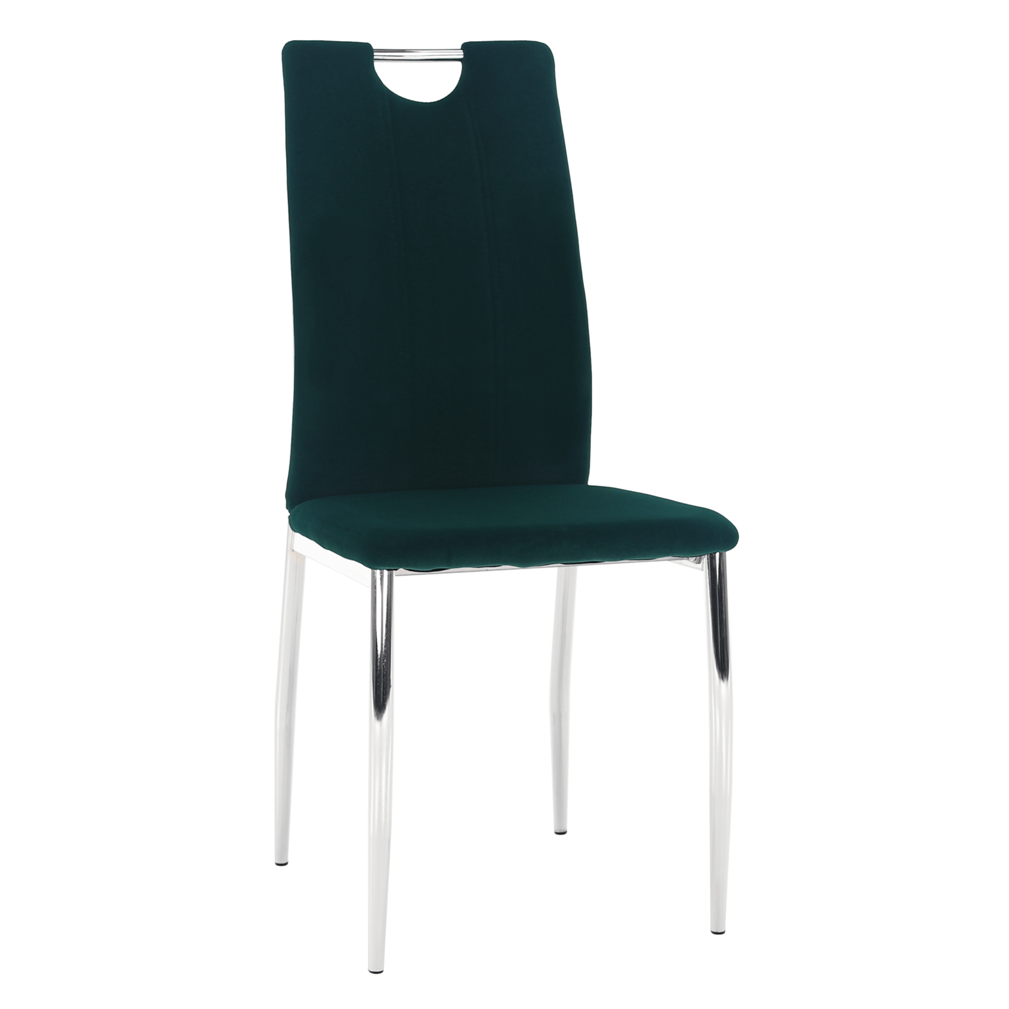 Jedilni stol, žametno blago smaragdne barve/krom, OLIVA NEW