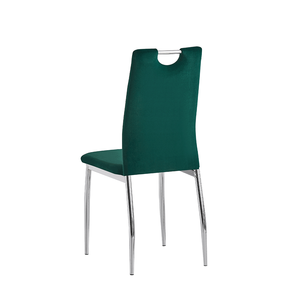Jedálenská stolička, smaragdová Velvet látka/chróm, OLIVA NEW, R1, rozbalený tovar