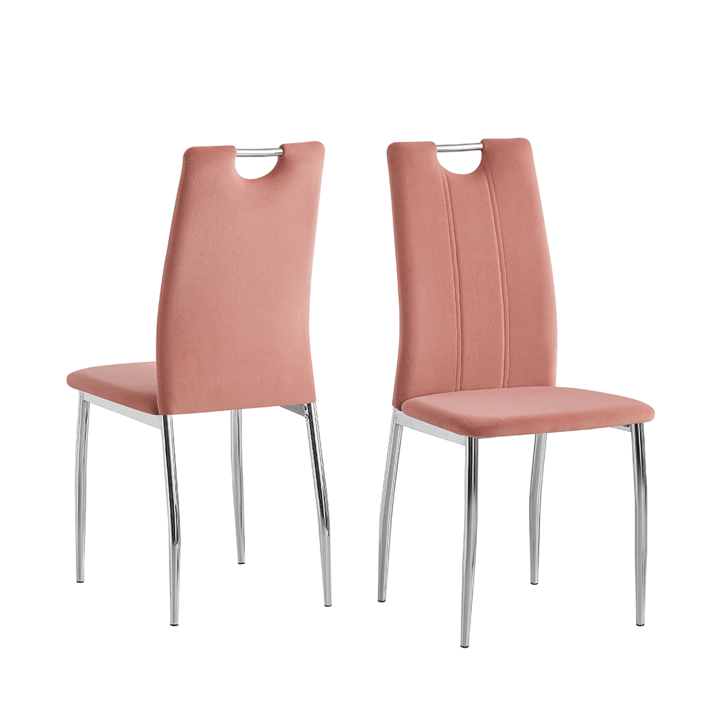 Jedálenská stolička, ružová Velvet látka/chróm, OLIVA NEW, R1, rozbalený tovar