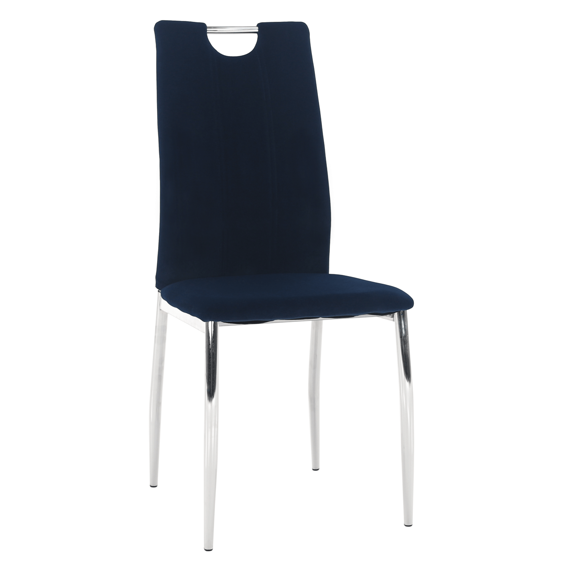Jedilni stol, žametno blago modre barve/krom, OLIVA NEW
