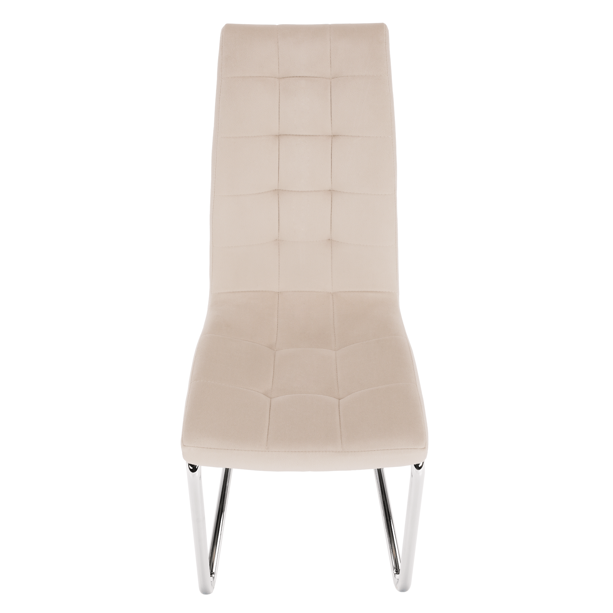 Jídelní židle, béžová Dulux Velvet látka / chrom, SALOMA NEW