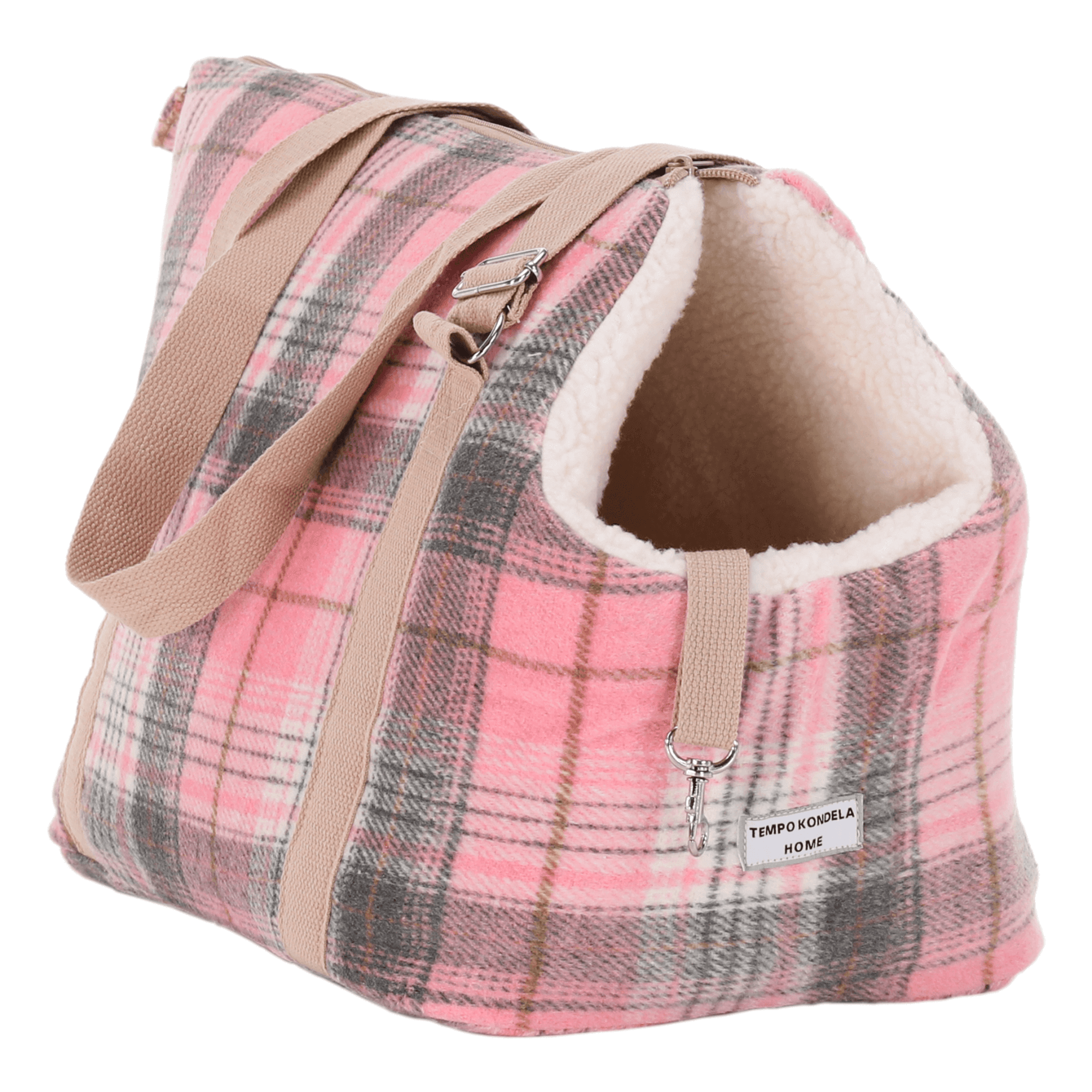TEMPO-KONDELA MANIK TYP 3, kutyahordozó táska, nagy, rózsaszín/mintás, 45x28x33cm