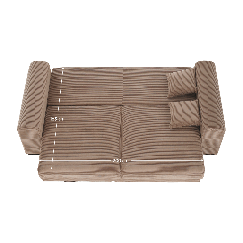 Extra priestranná pohovka, svetlohnedá/béžová/krémová, GILEN BIG SOFA