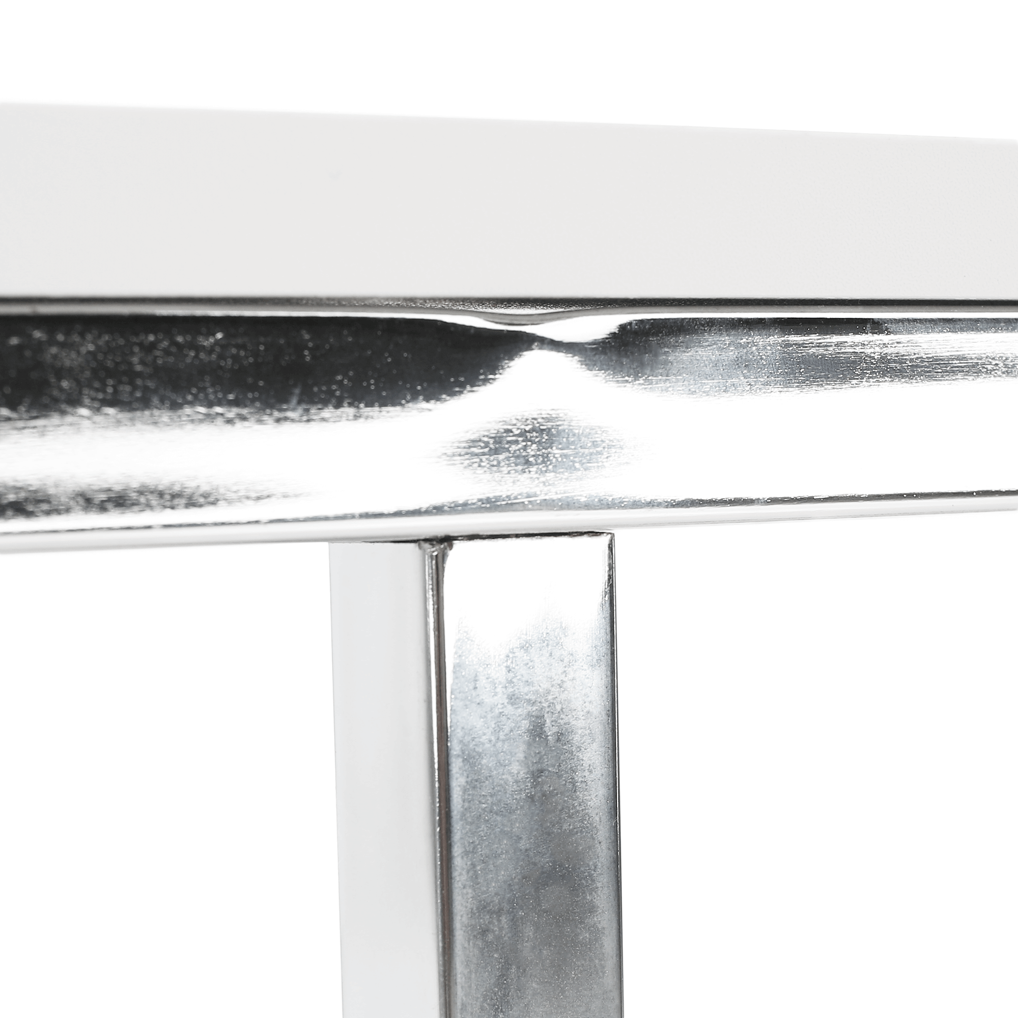 Konzolový stolek v industriálním stylu, bílá / chrom, KORNIS