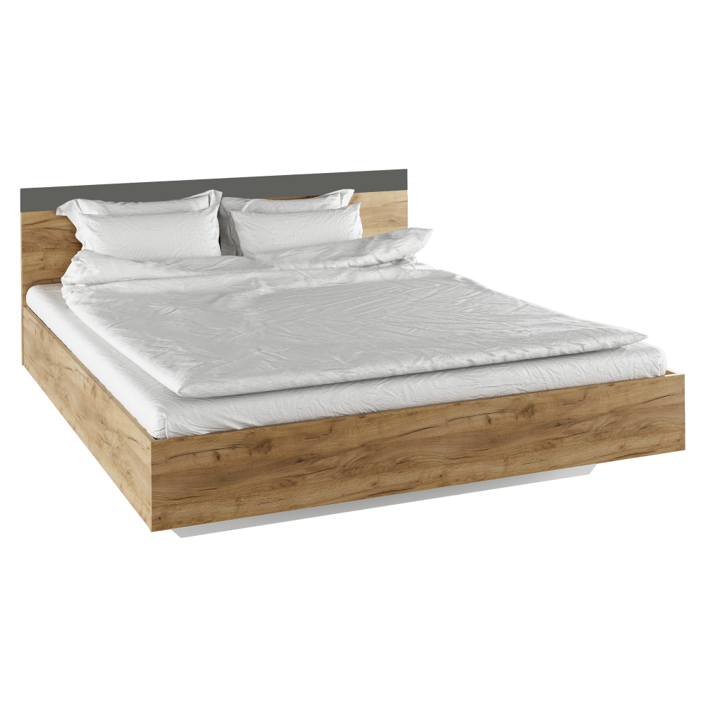 Manželská posteľ, 160x200, dub artisan/grafit, GABRIELA