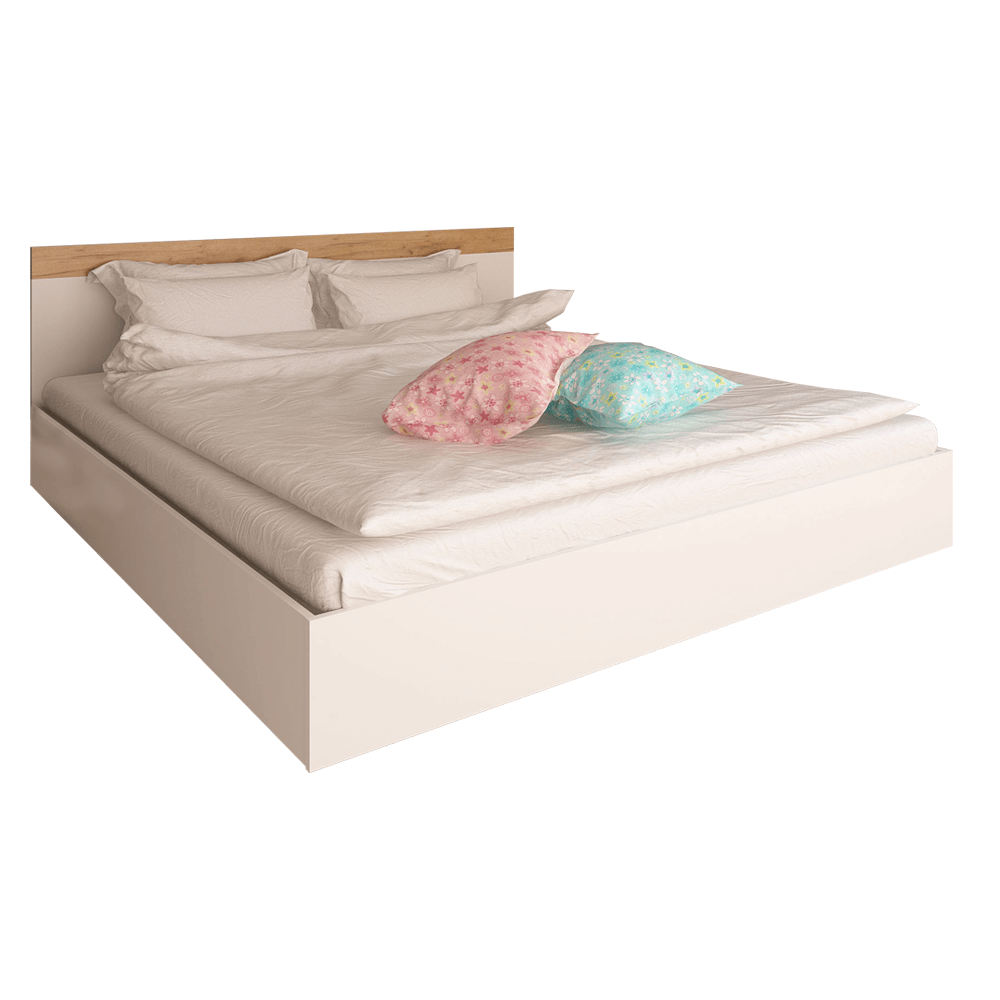 Manželská posteľ, 160x200, biela/dub artisan, GABRIELA