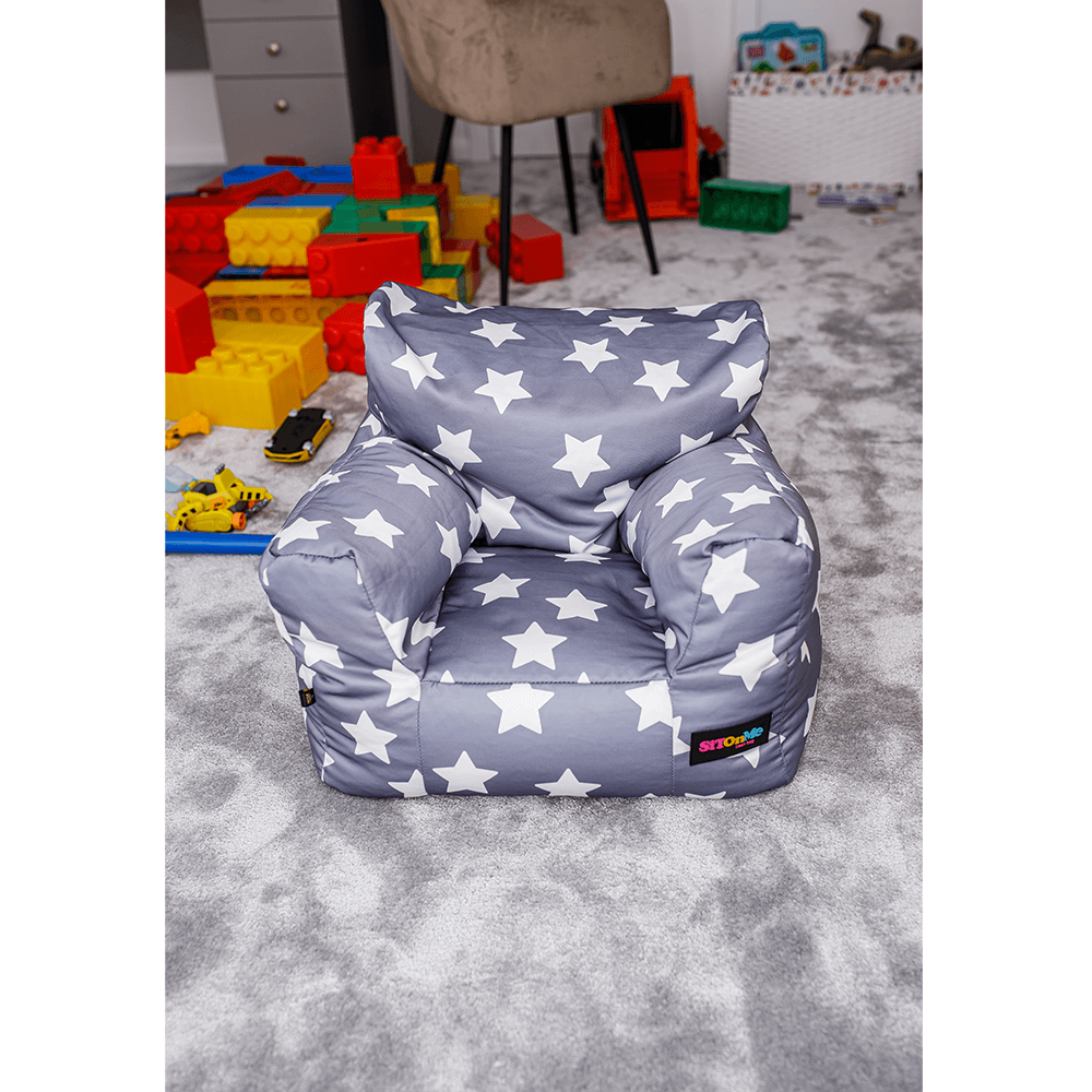 Babzsák, szürke/fehér, csillag minta, LURKO