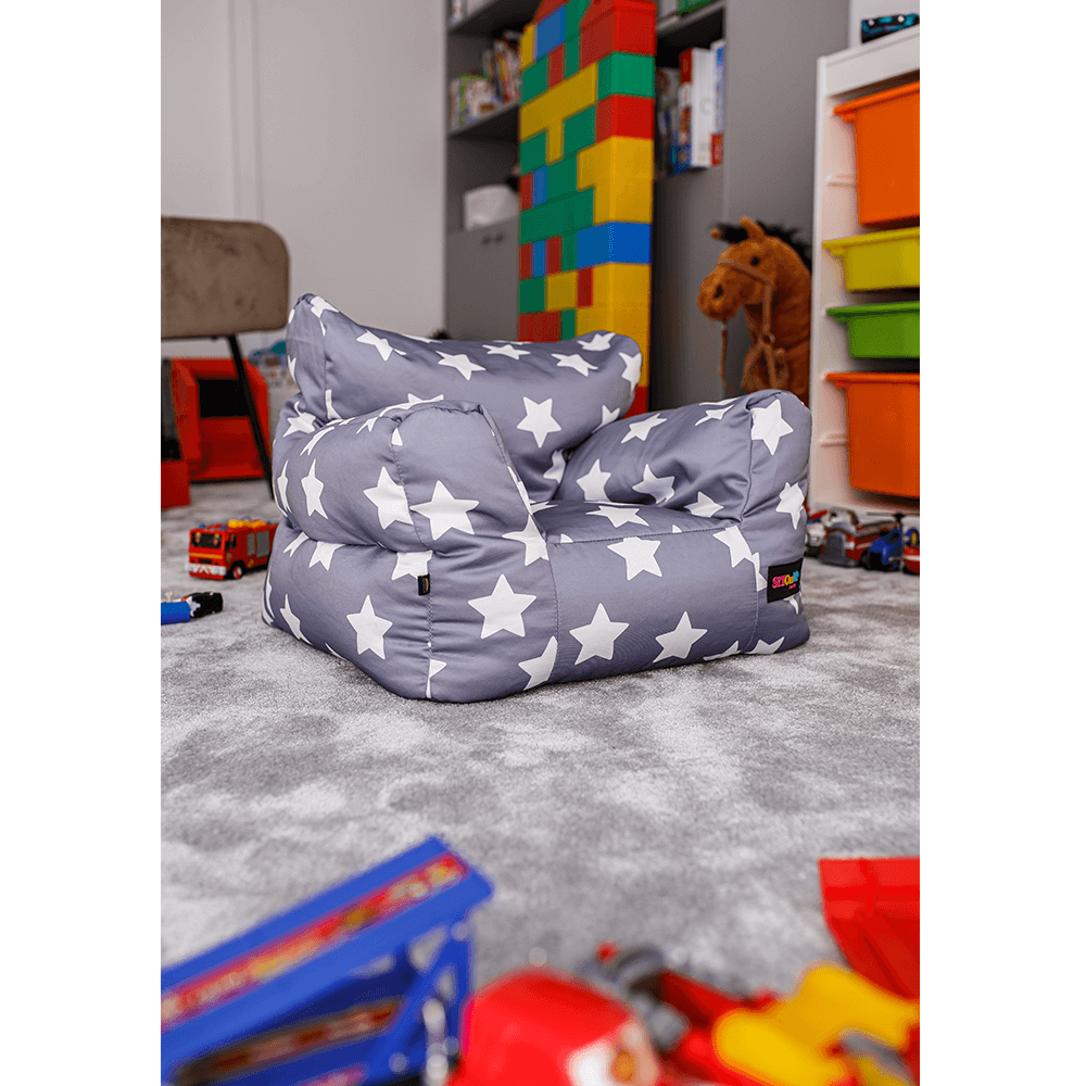 Babzsák, szürke/fehér, csillag minta, LURKO