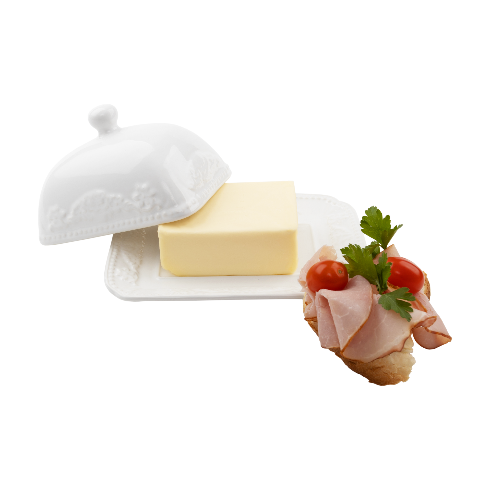 Maselnička, biela, keramika, BUTTER HOME