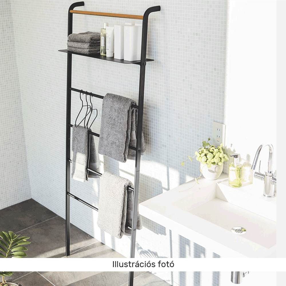 Akasztó/létra, fekete/fém, BUBY Akasztó/létra, fekete/fém, BUBY