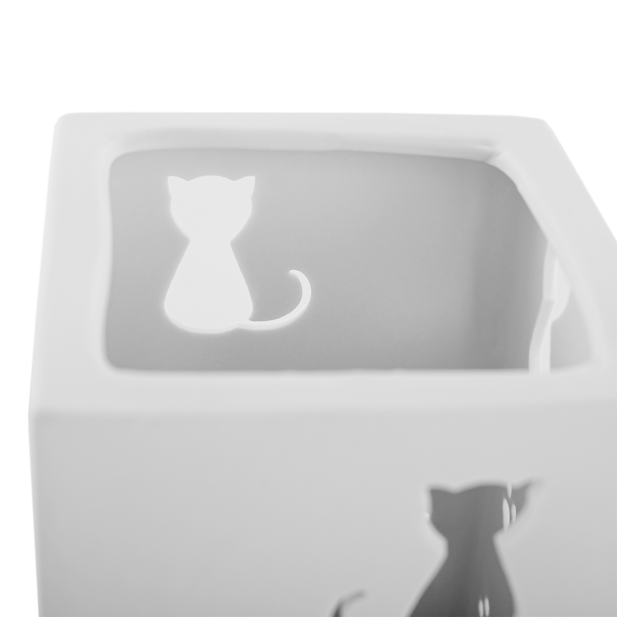 Keramická stolní lampa, bílá / vzor kočky, BELLE TYP 2