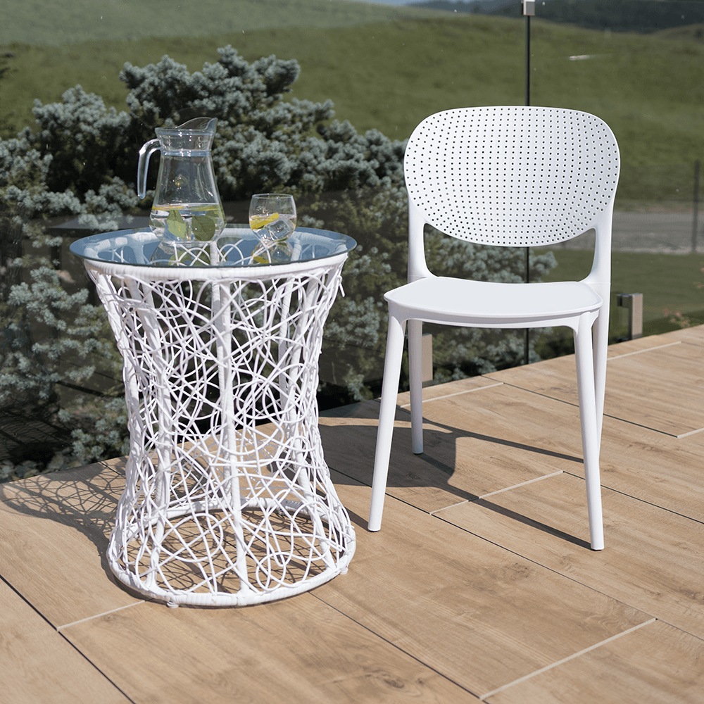 Rakásolható szék, fehér, FEDRA NEW