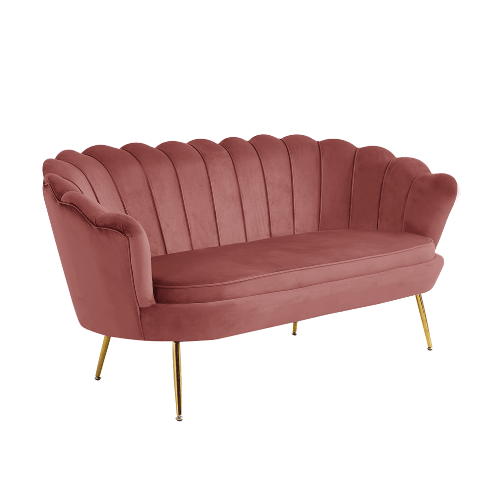 Luxus heverő, 2,5-es ülés, rózsaszín/arany, art-deco, noblin