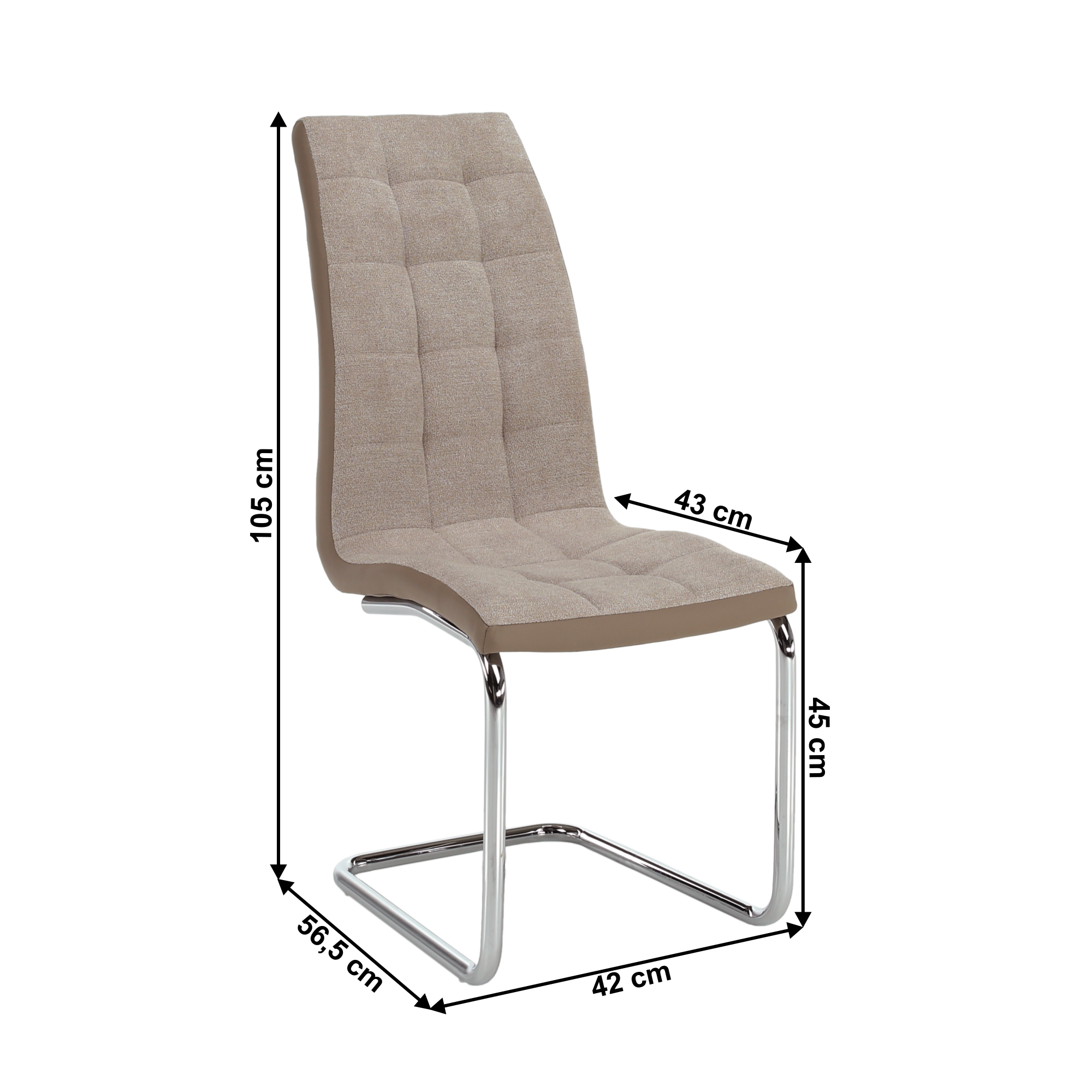 Jedálenská stolička, béžová/chróm, SALOMA NEW P1, poškodený tovar