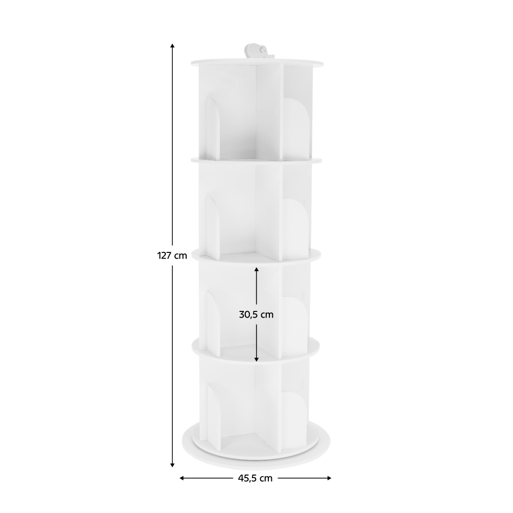 Forgó polcállvány, 4 polc, fehér, ERION TYP 1+ ajándék Forgó polcállvány, 4 polc, fehér, ERION TYP 1+ ajándék