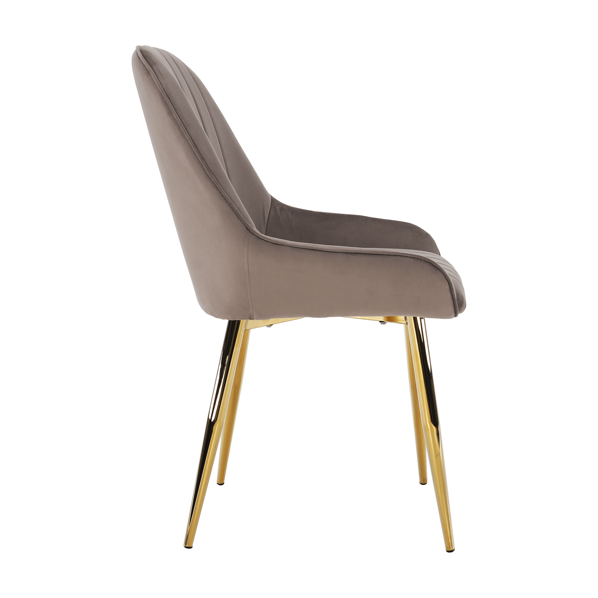 Jídelní židle, šedohnědá Taupe / gold chrom-zlatý, PERLIA