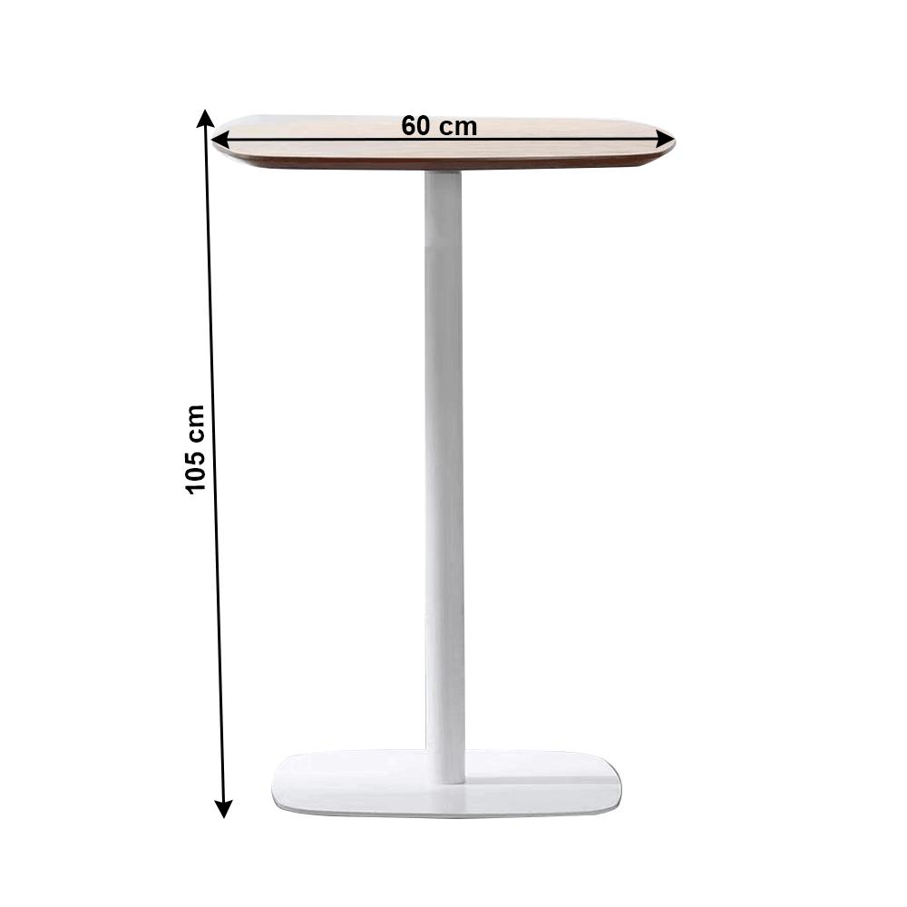 Barový stůl, dub / bílá, MDF / kov, průměr 60 cm, HARLOV