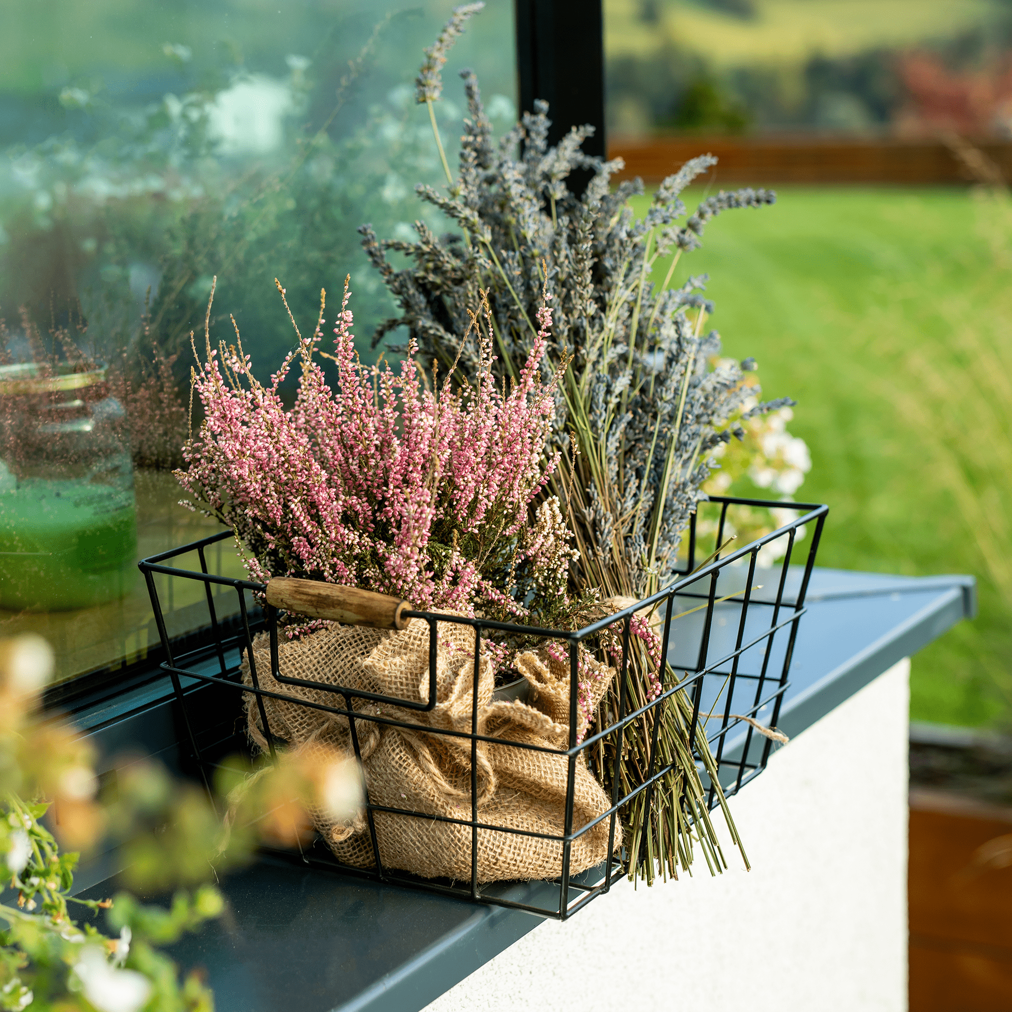 Kovový košík, čierna, RIVAN