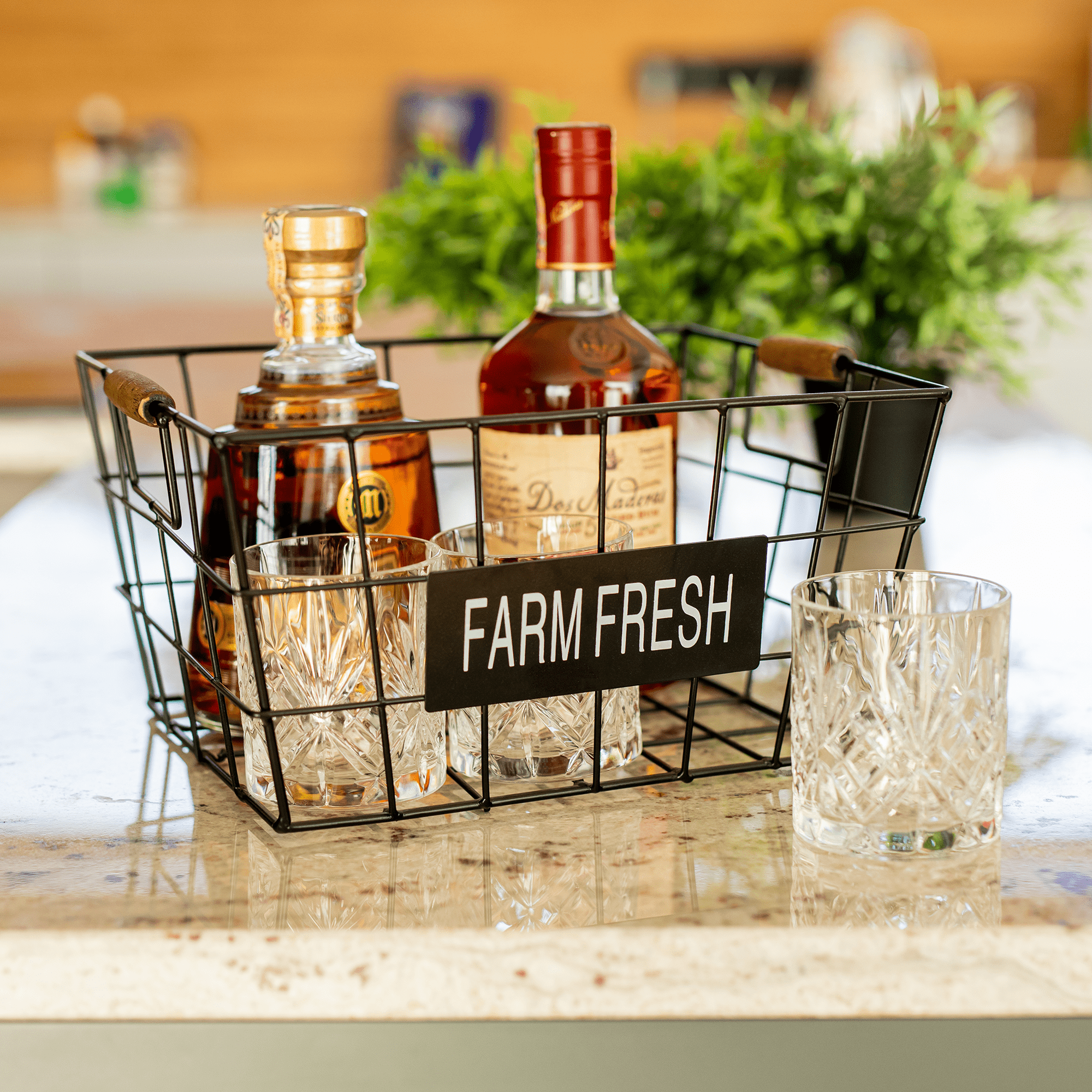 Kovový košík, čierna, RIVAN